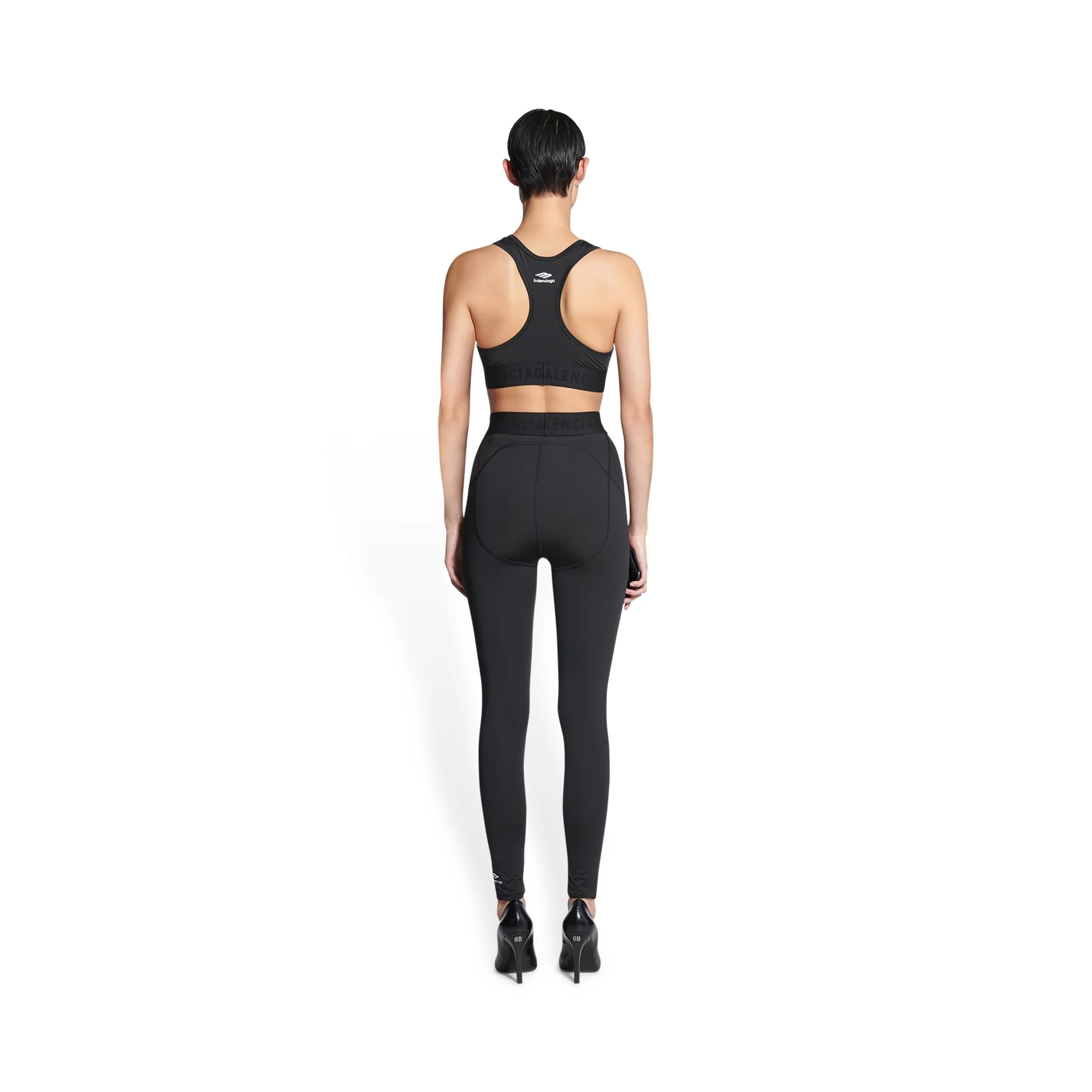 Leg Athletic Cut Leggins - Black/White - Image 4