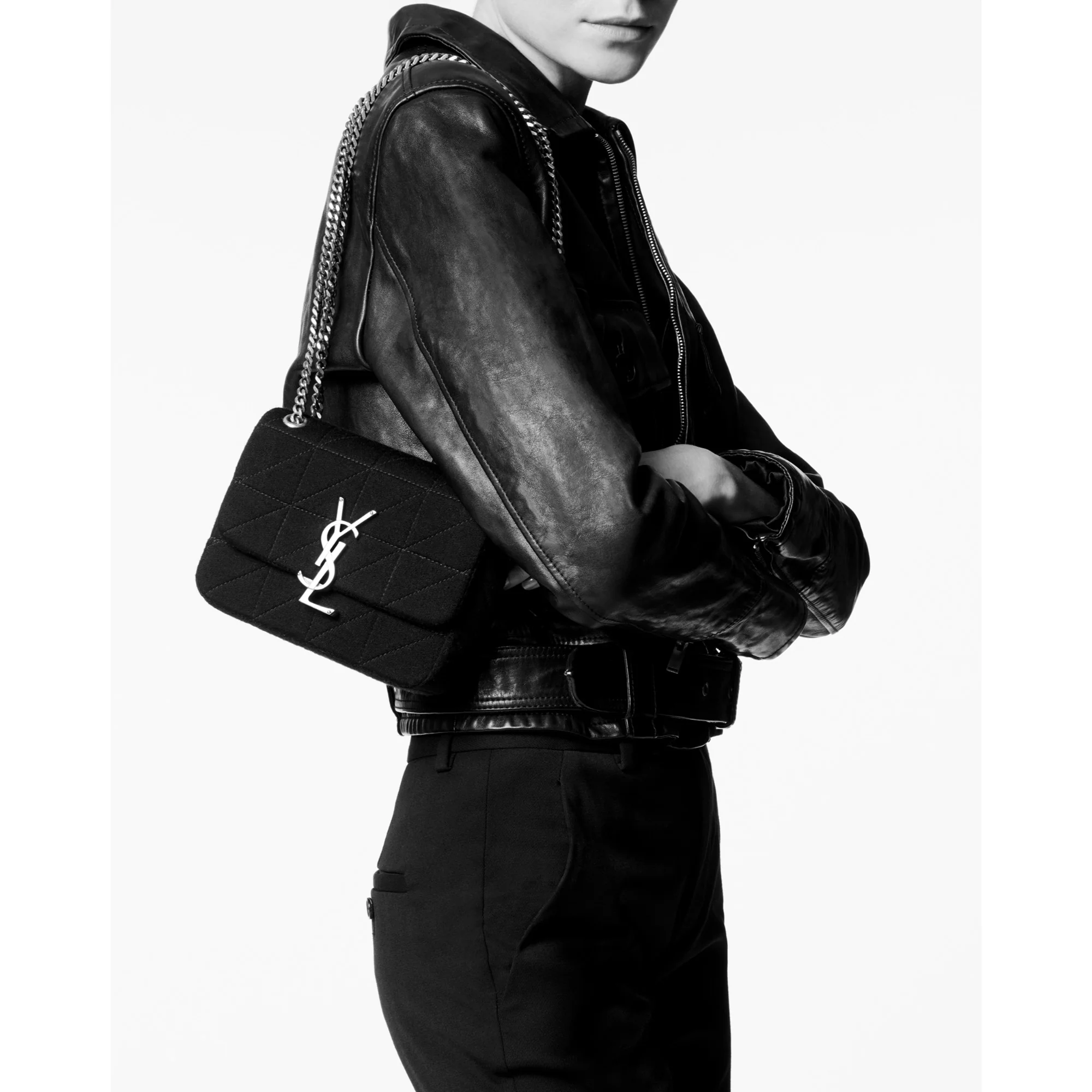 Small Jamie Lock Chain Bag - Nero - Image 7