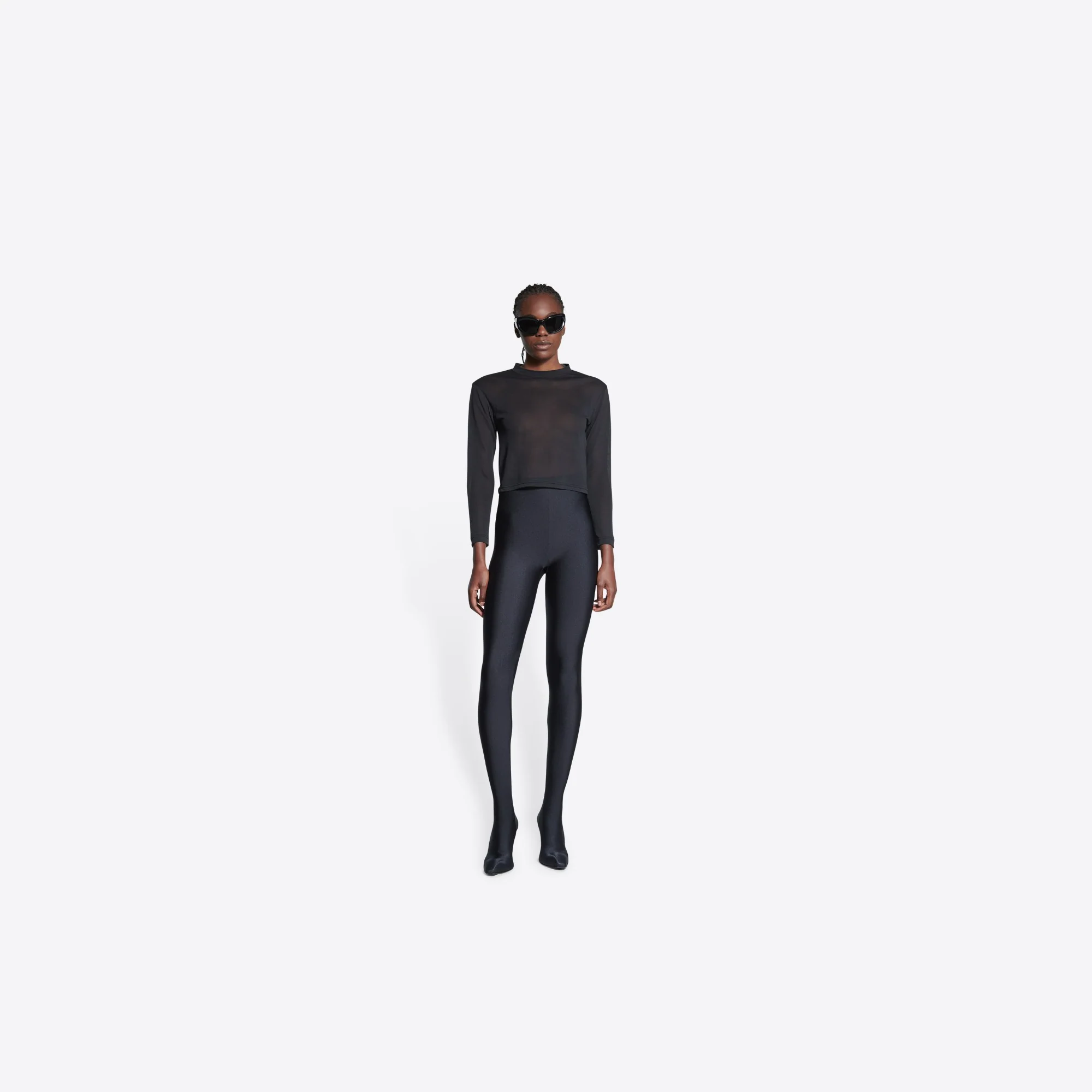 Fitted Long Sleeve T-Shirt - Black - Image 3
