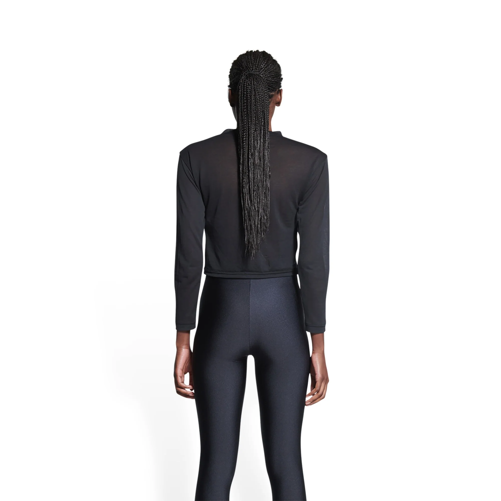 Fitted Long Sleeve T-Shirt - Black - Image 4