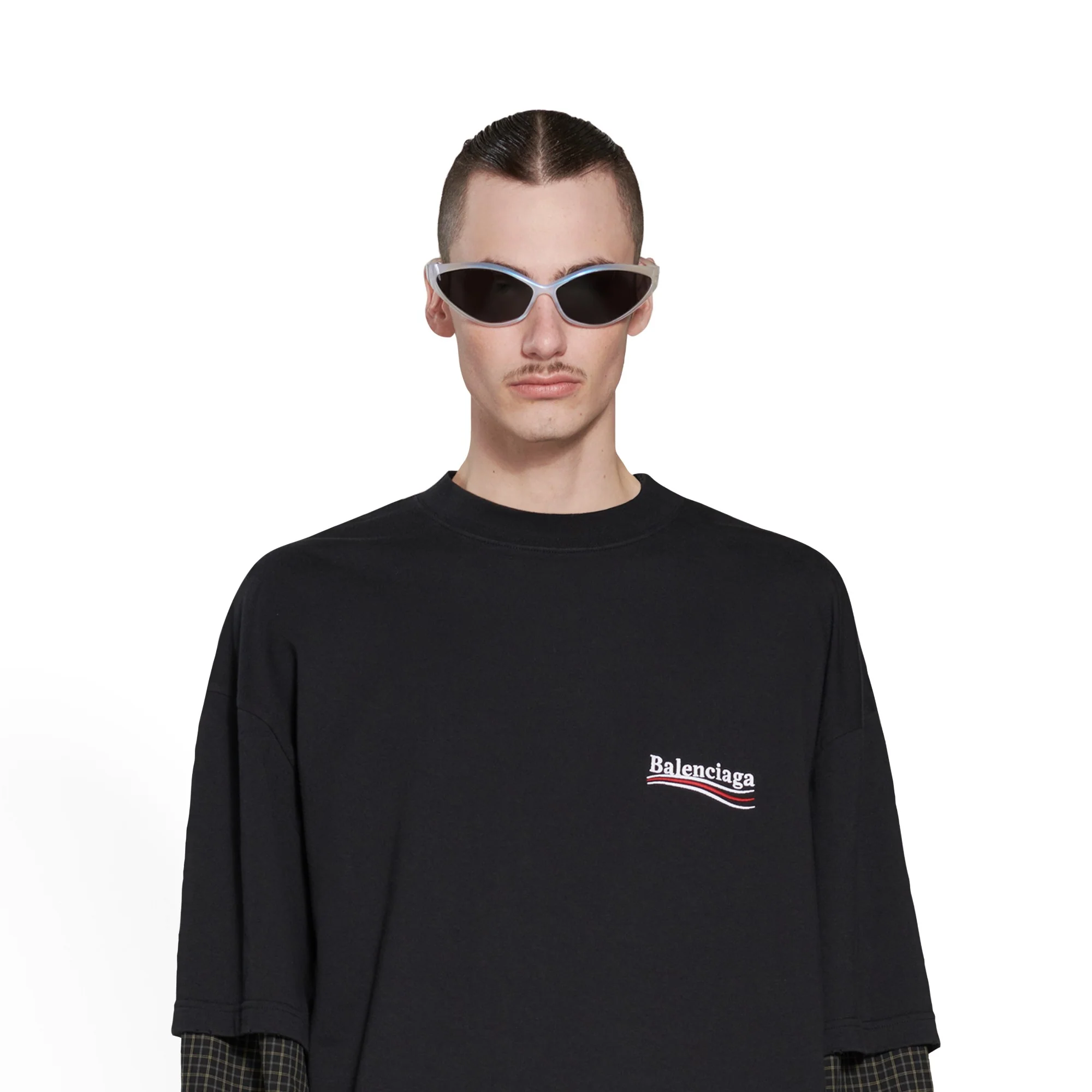 Layered T-Shirt - Washed Black/White/Red - Image 3