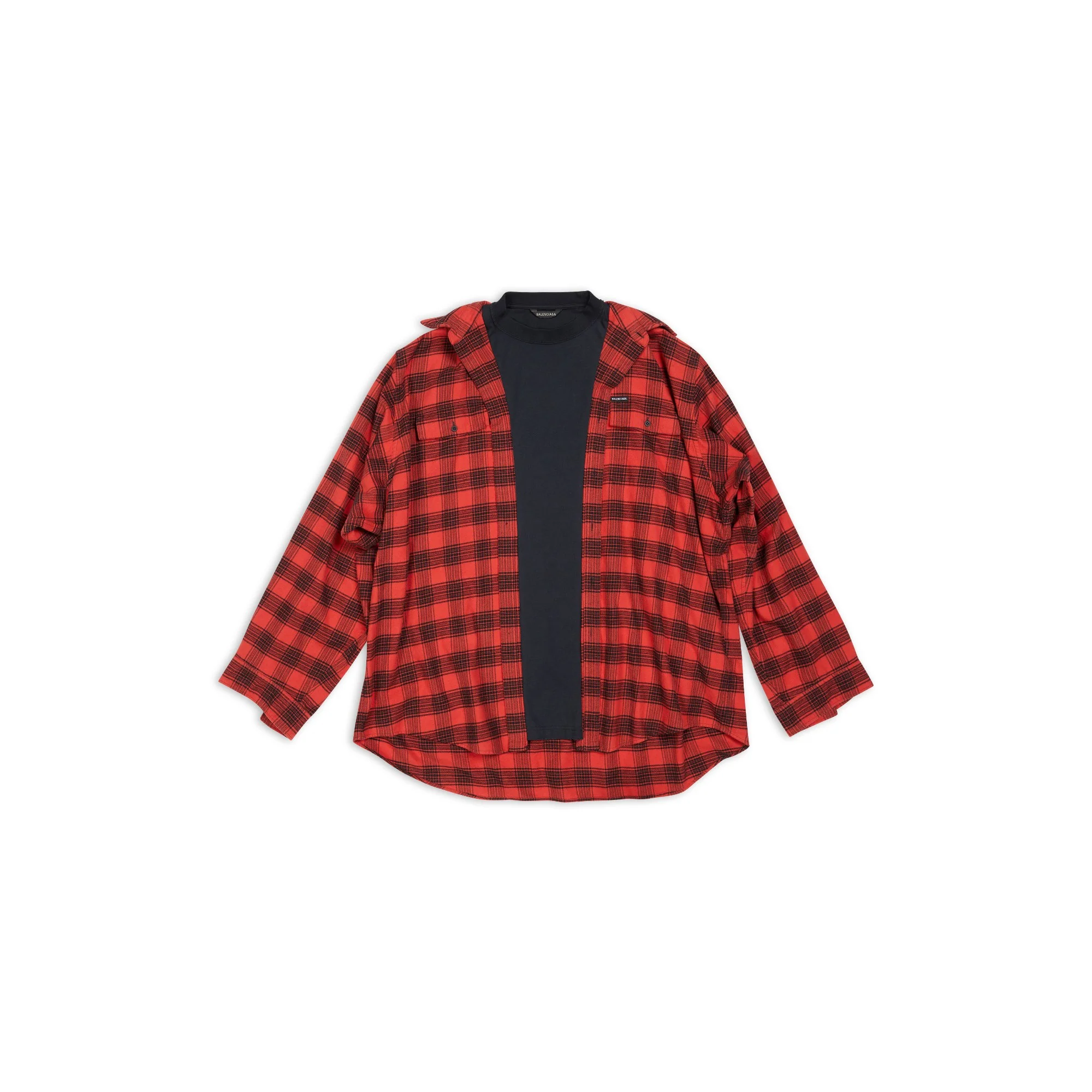 Large Trompe L Oeil Shirt - Red/Black - Image 2