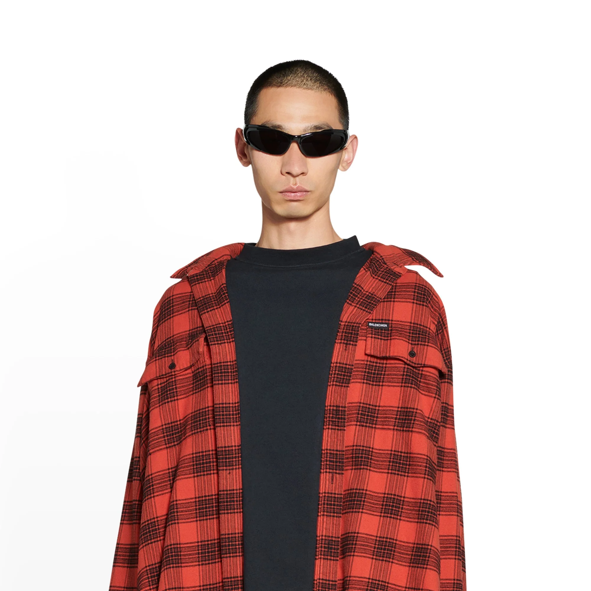 Large Trompe L Oeil Shirt - Red/Black - Image 3
