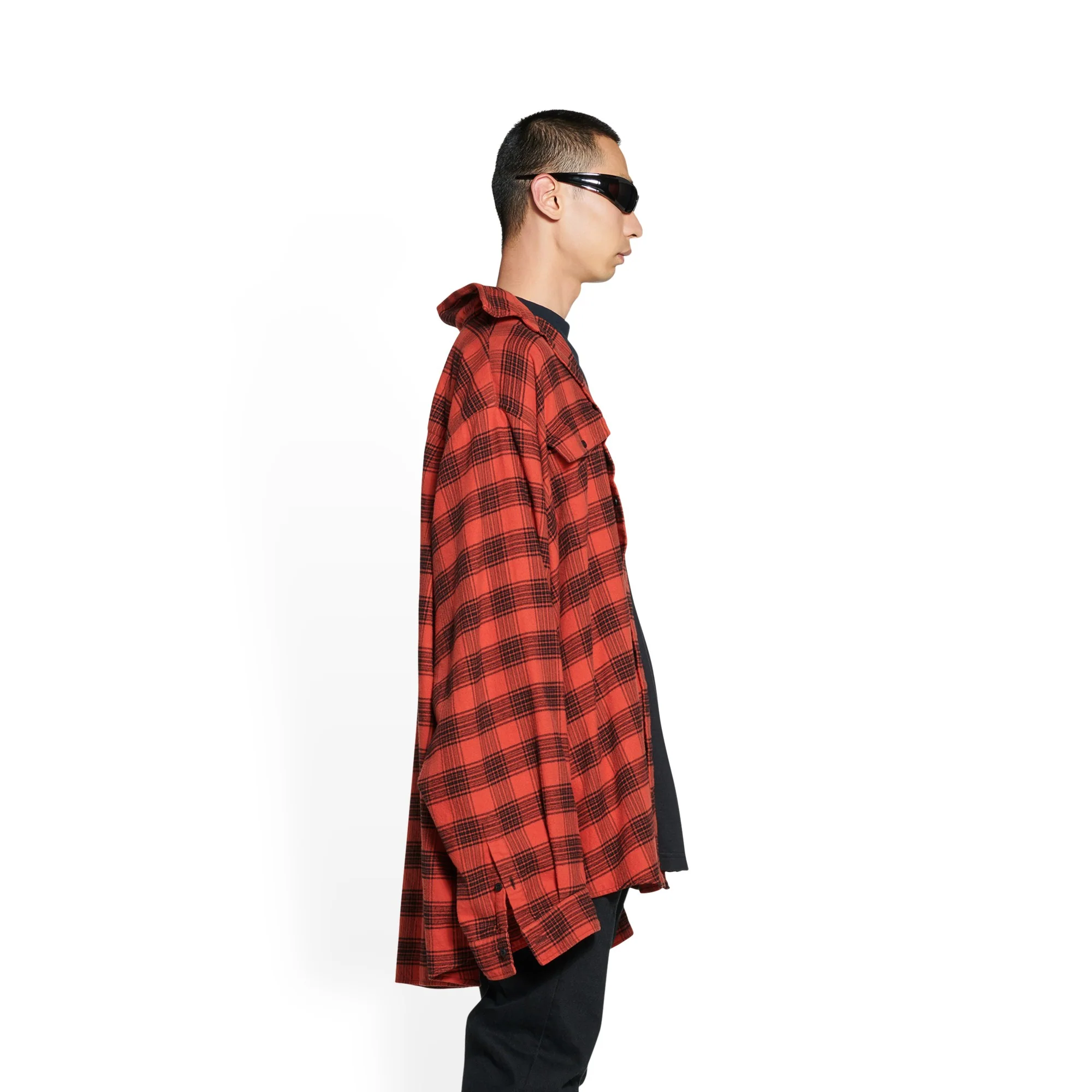 Large Trompe L Oeil Shirt - Red/Black - Image 6