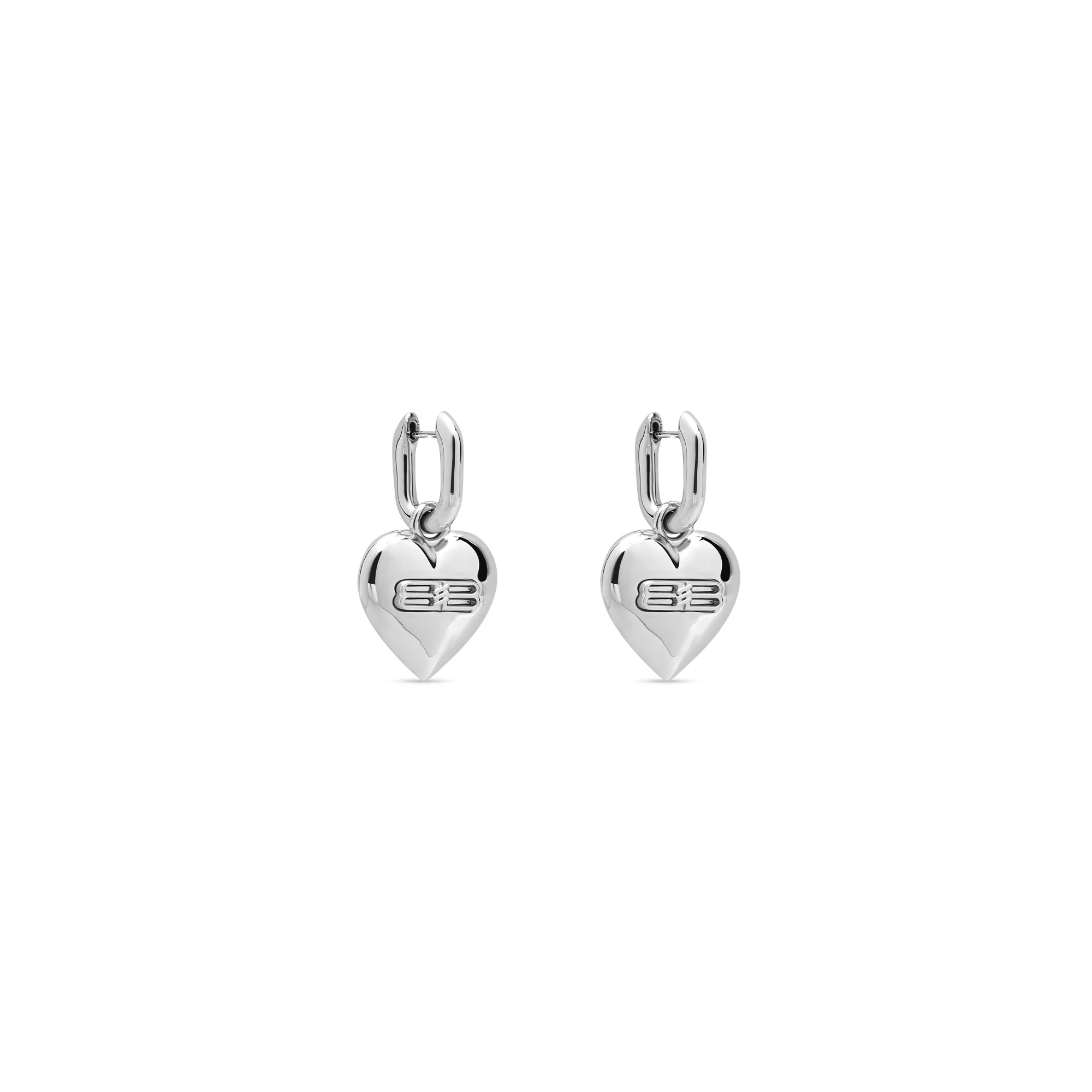 Bb Icon Heart Earrings P - Silver - Image 2