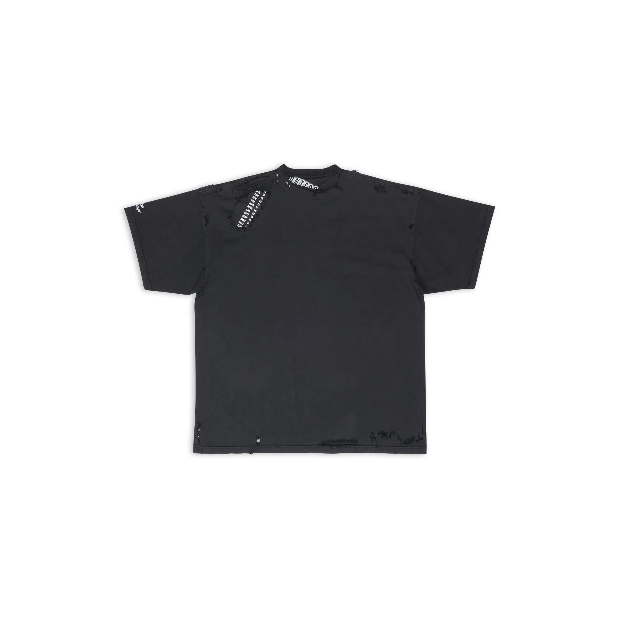 Oversized Repaired T-Shirt - Washed Black/Wt - Image 2