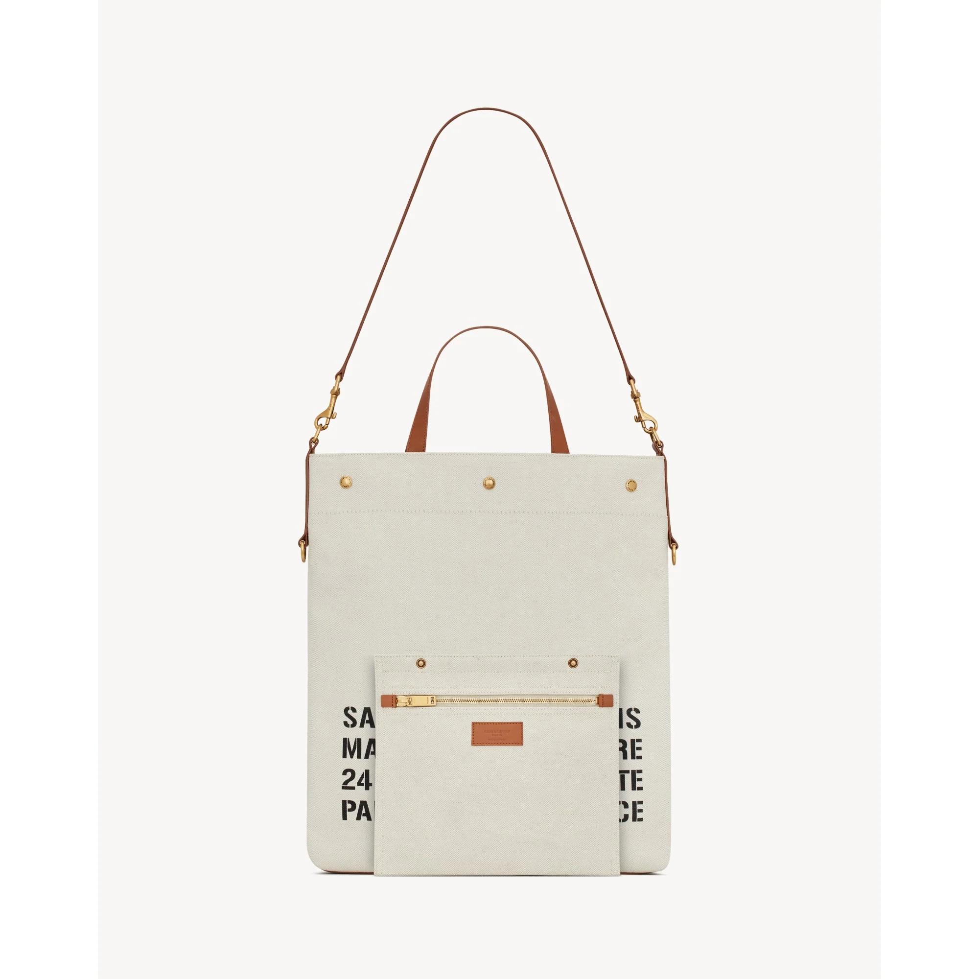 North/South Foldable Tote - Greggio/Nero - Image 7