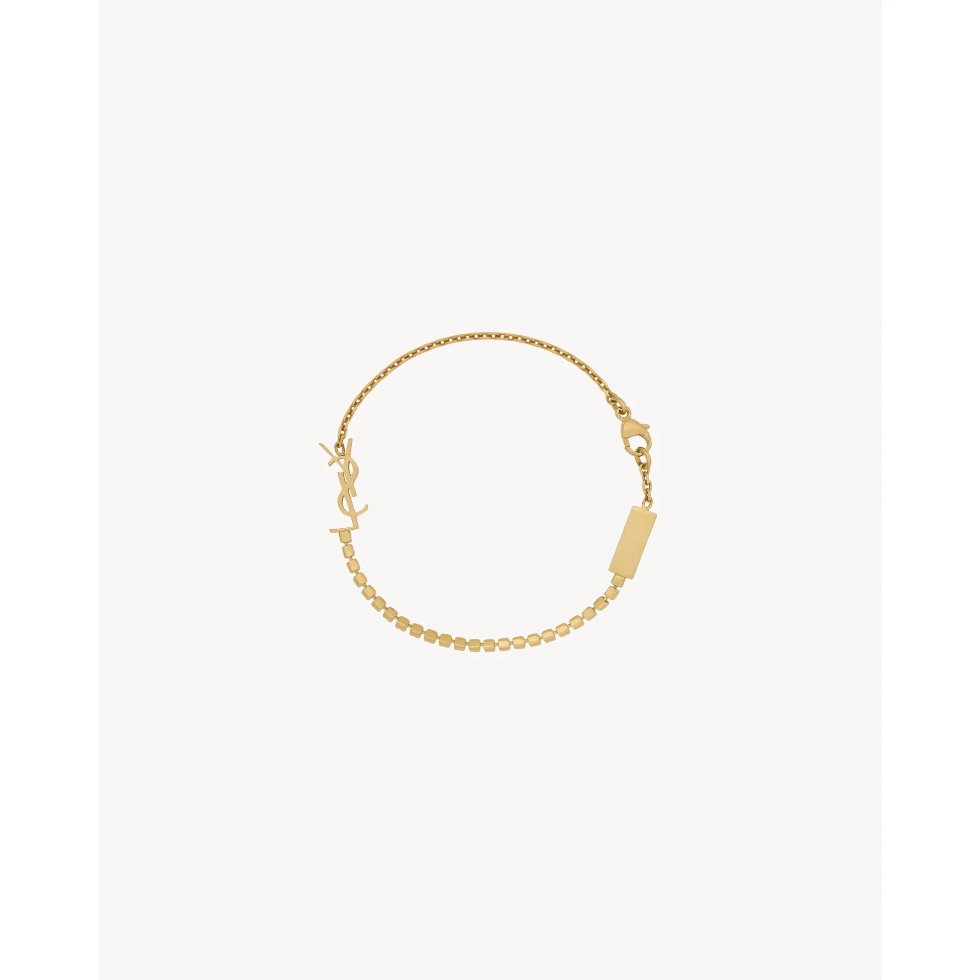 YSL Rhinestone Chain Bracelet - Dore/Crystal - Image 2