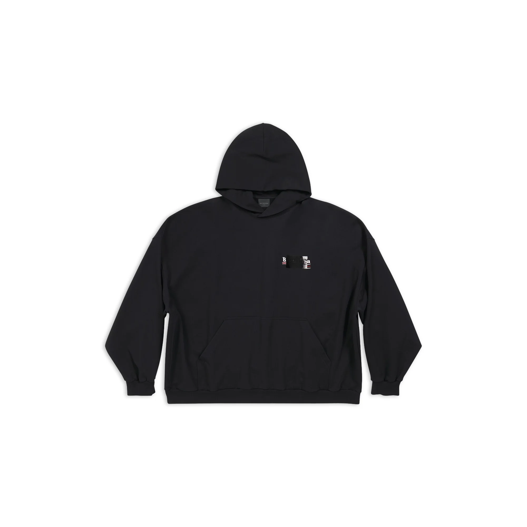 Large Fit Hoodie - Black/White/Red
