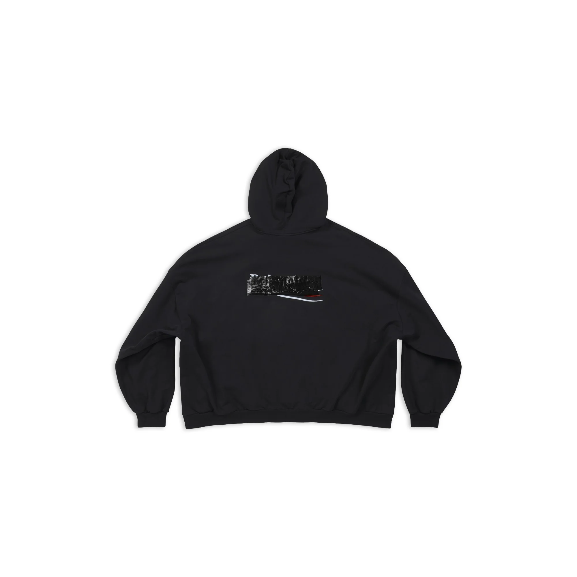 Large Fit Hoodie - Black/White/Red - Image 2