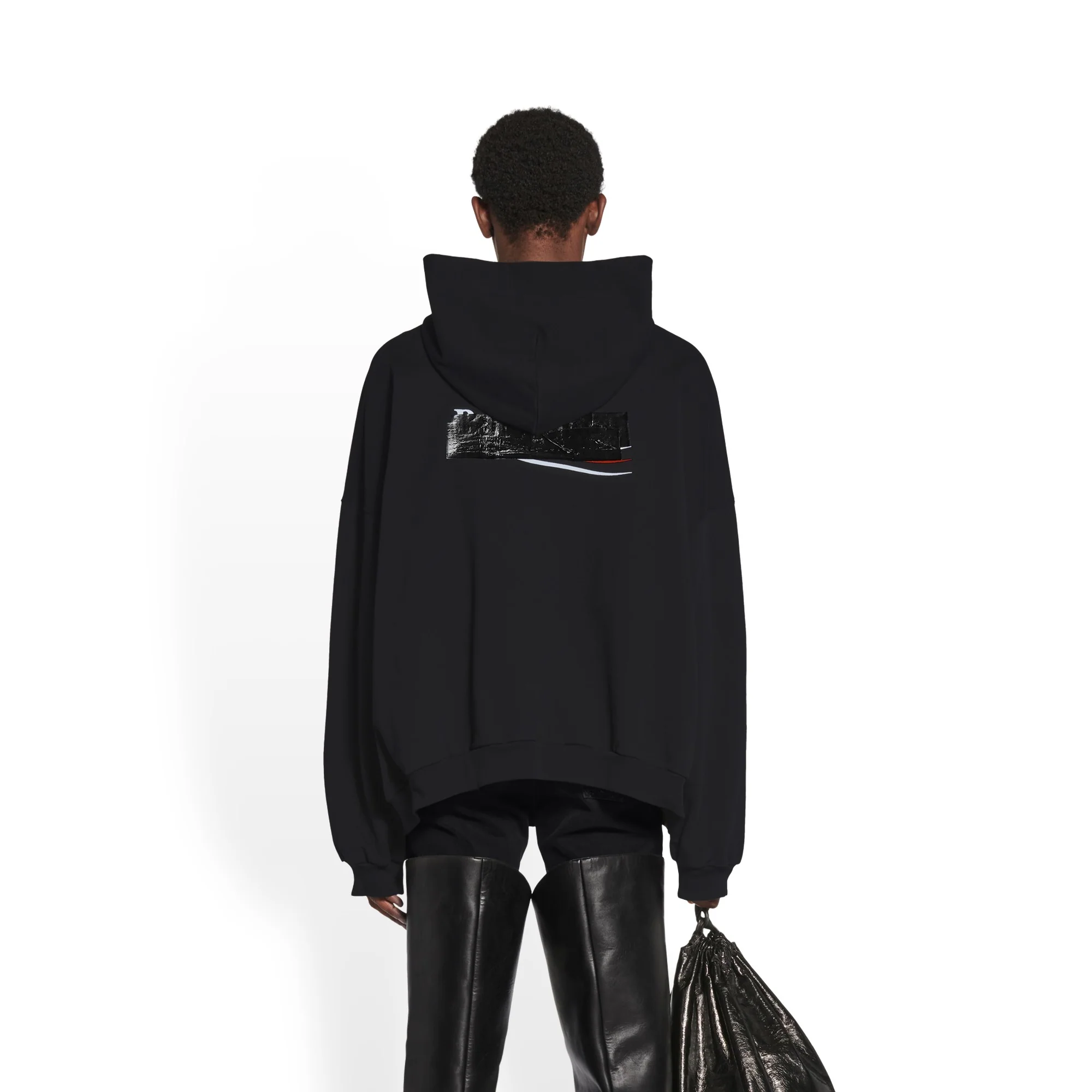 Large Fit Hoodie - Black/White/Red - Image 4