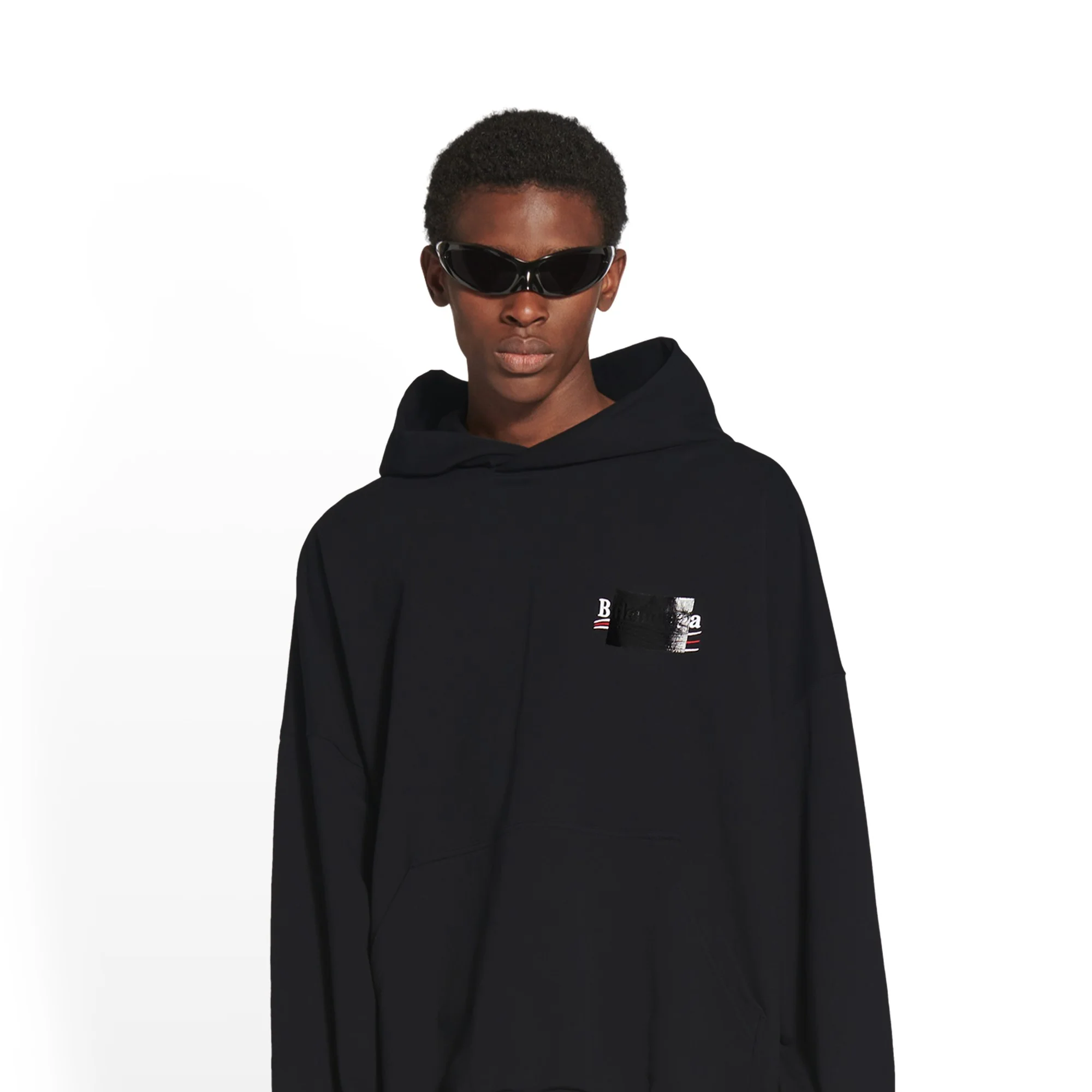 Large Fit Hoodie - Black/White/Red - Image 6