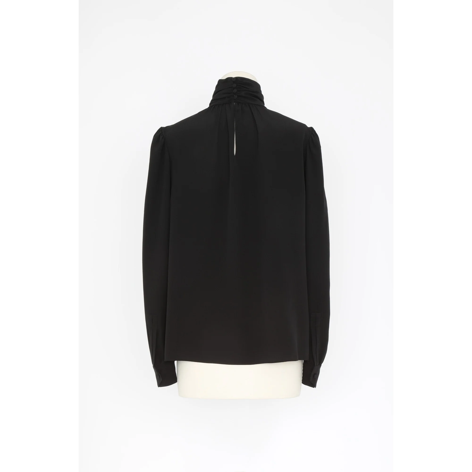 Blouse Crepe De Chine Organic - Noir - Image 2