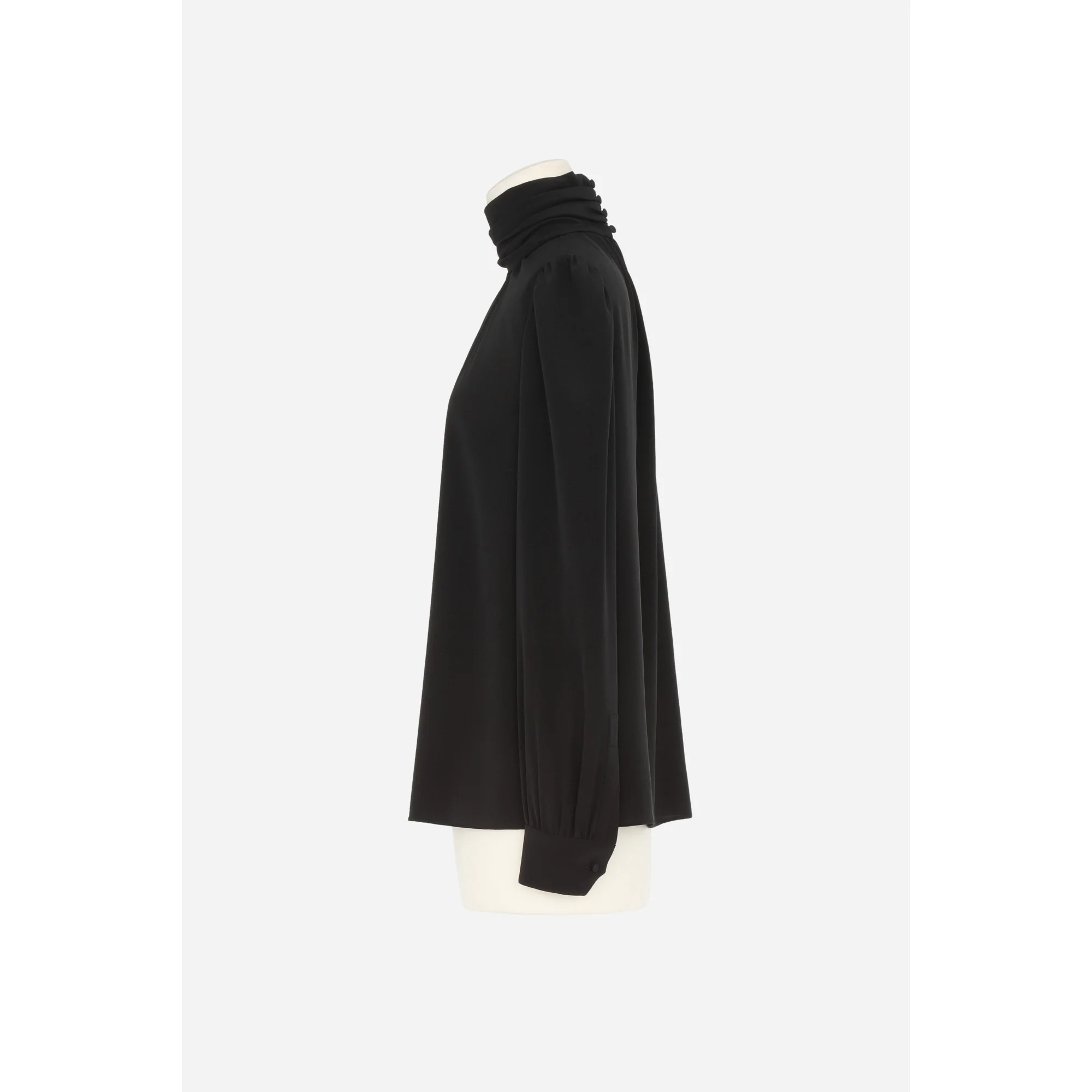 Blouse Crepe De Chine Organic - Noir - Image 3