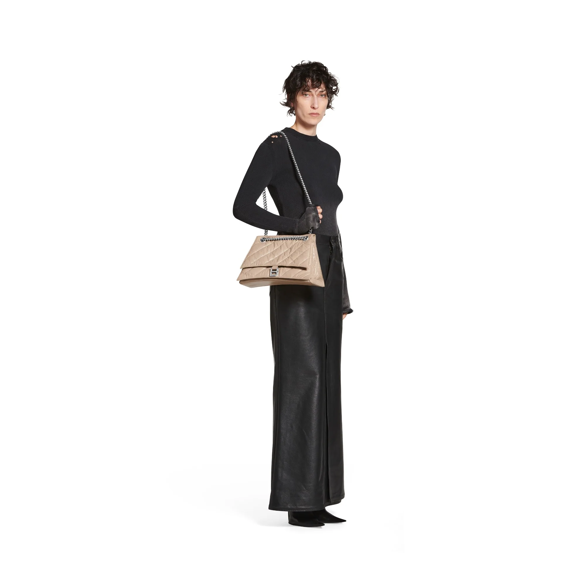 Crush Chain Bag M - Taupe - Image 5