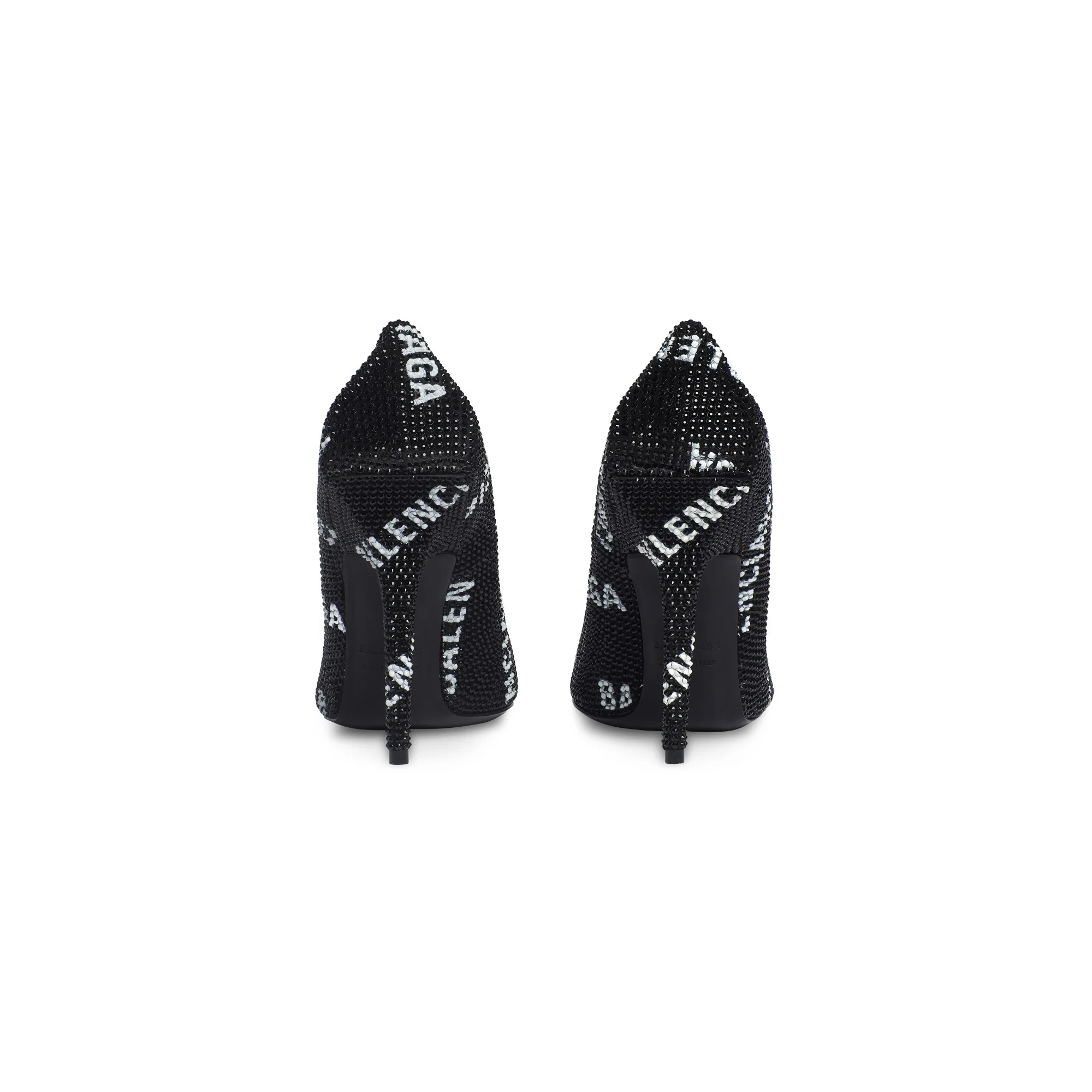 Sqr.Knf. Pump 110 Strass All - Black/White - Image 4
