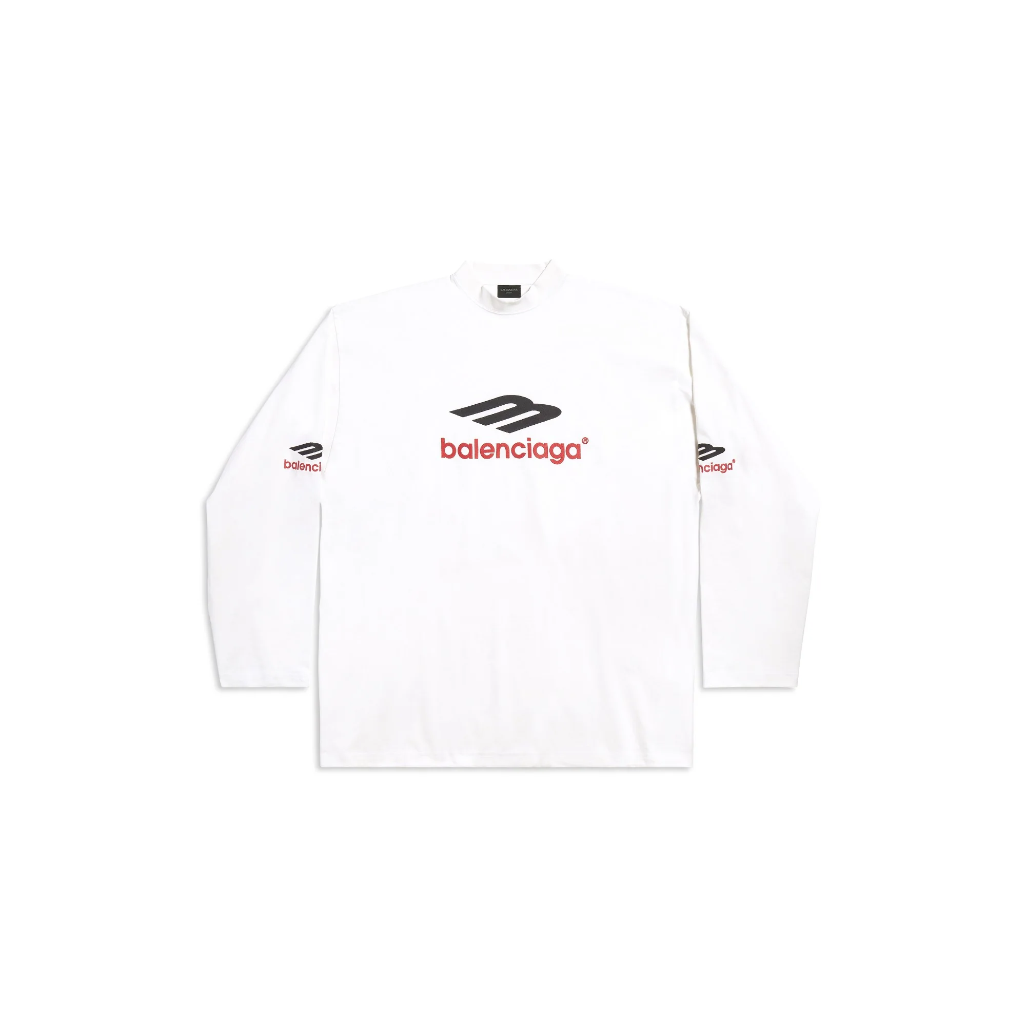 Oversized Long Sleeve T-Shirt - White/Black/Red