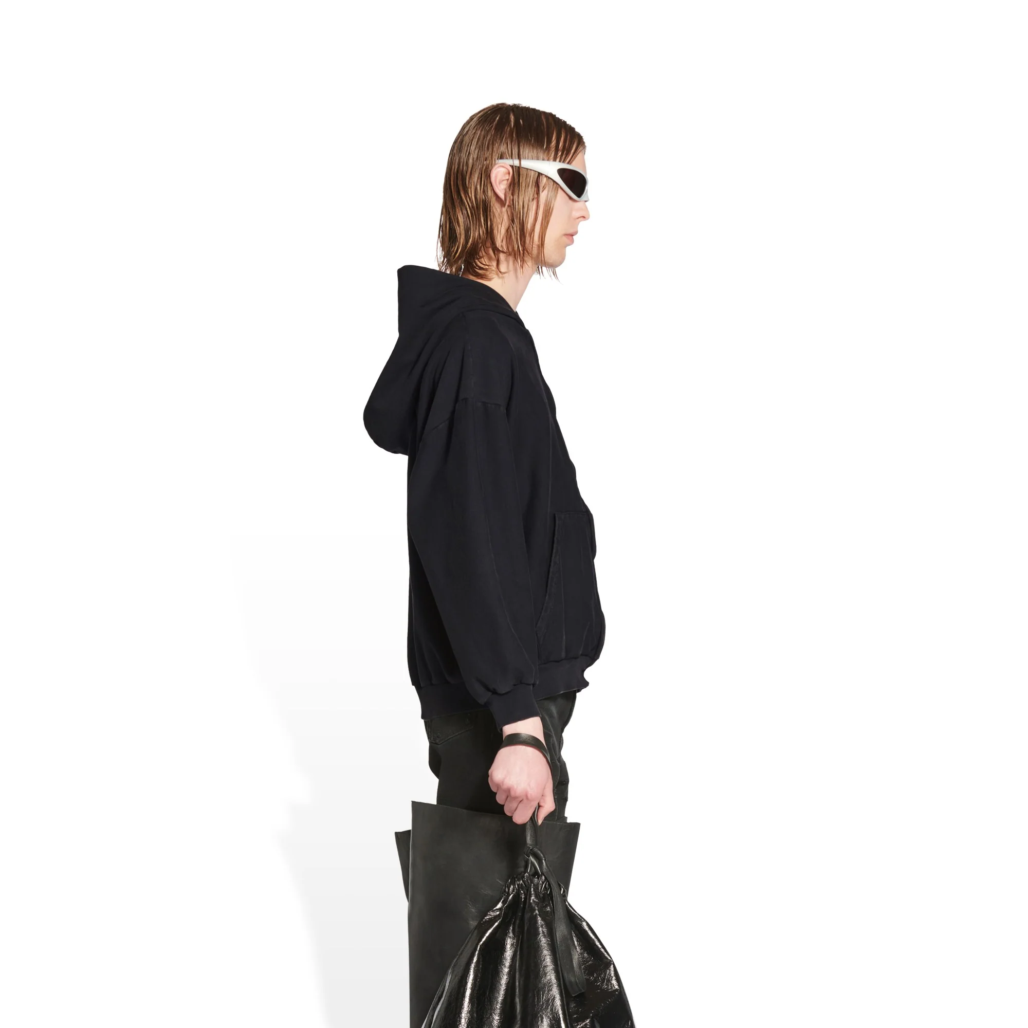 Small Fit Zip-Up Hoodie - Washed Black/Wsd Bk - Image 5
