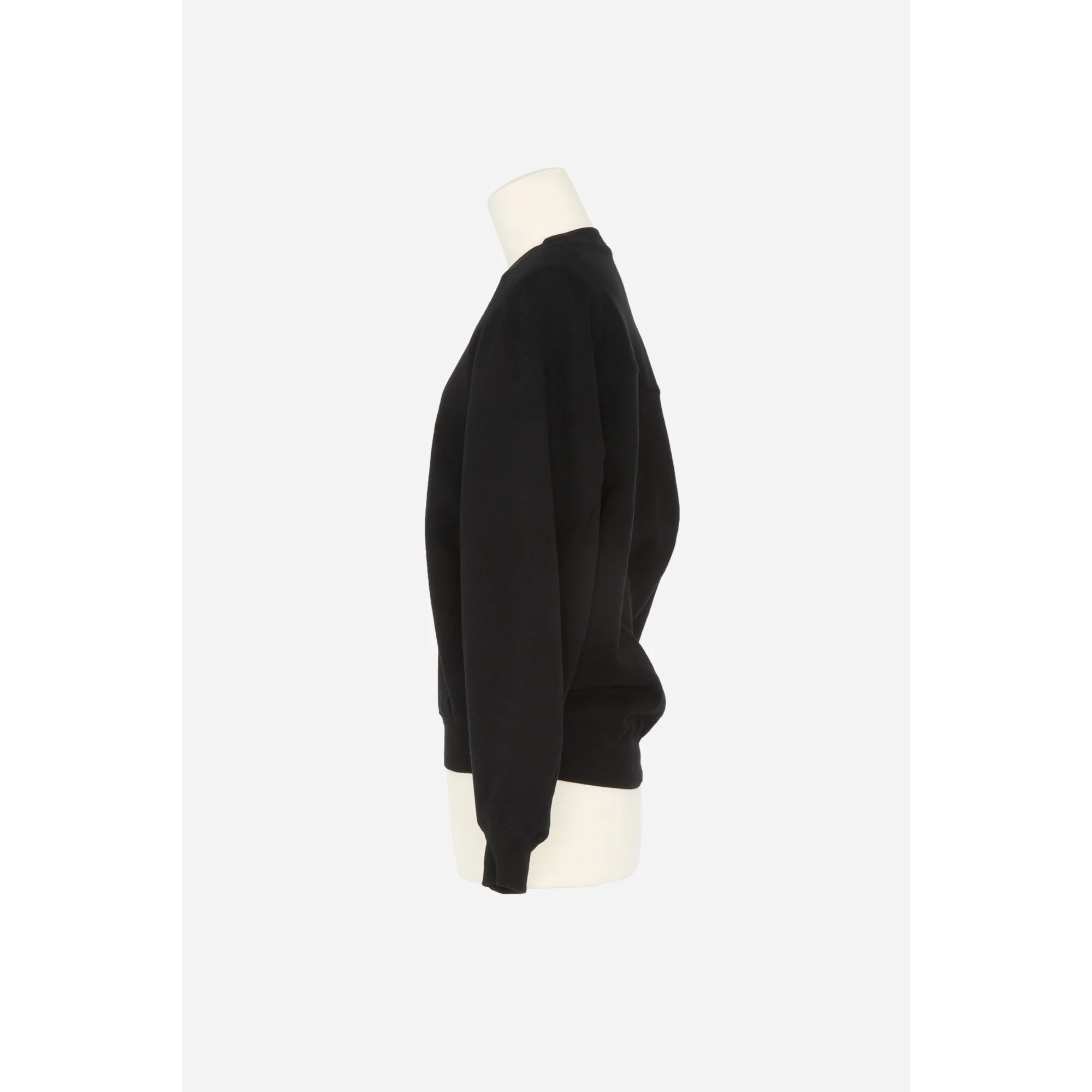 Sweat Rond Raglan Double Moll - Noir - Image 3