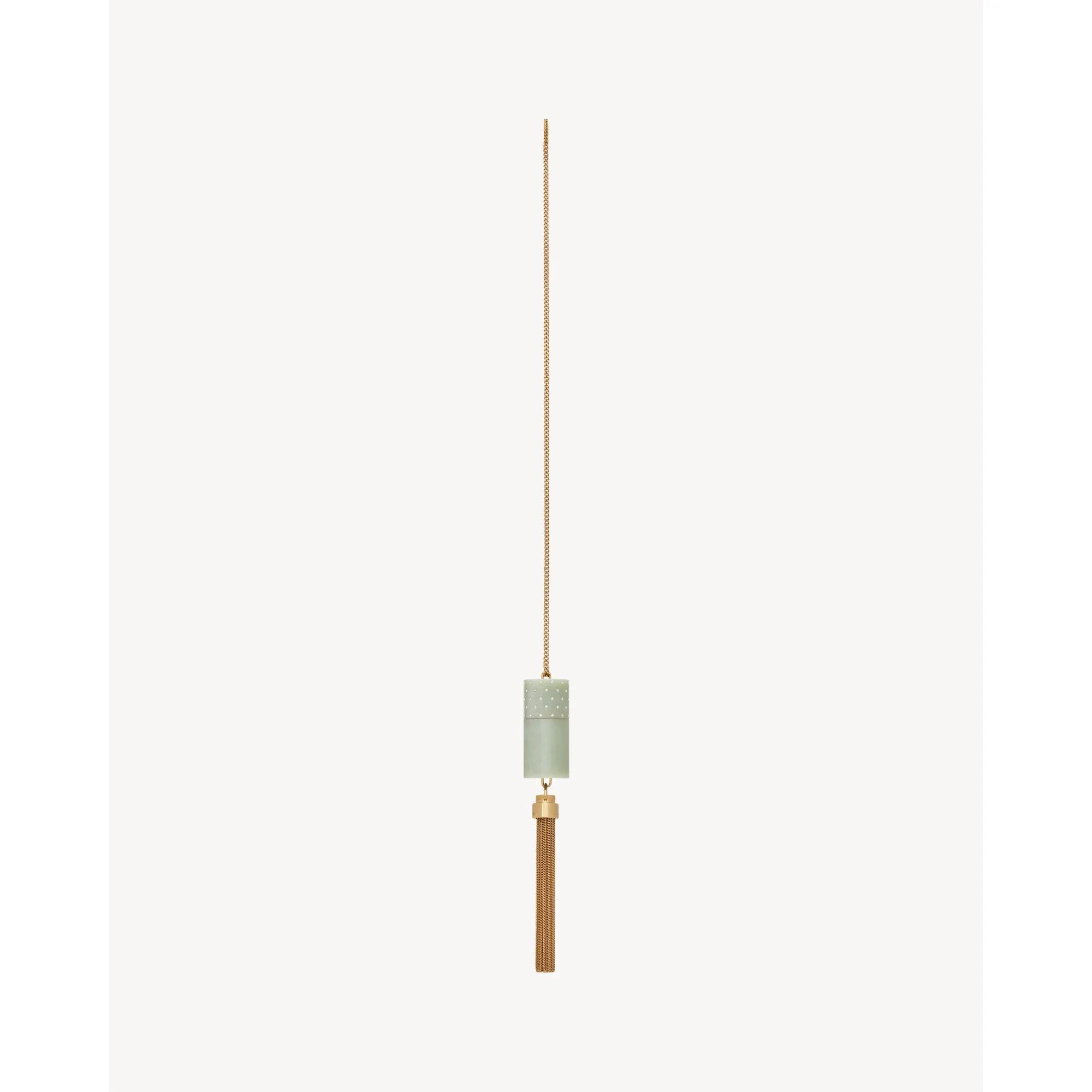 Angelica Mini Tube Necklace - Green/Crystal/Oro - Image 4