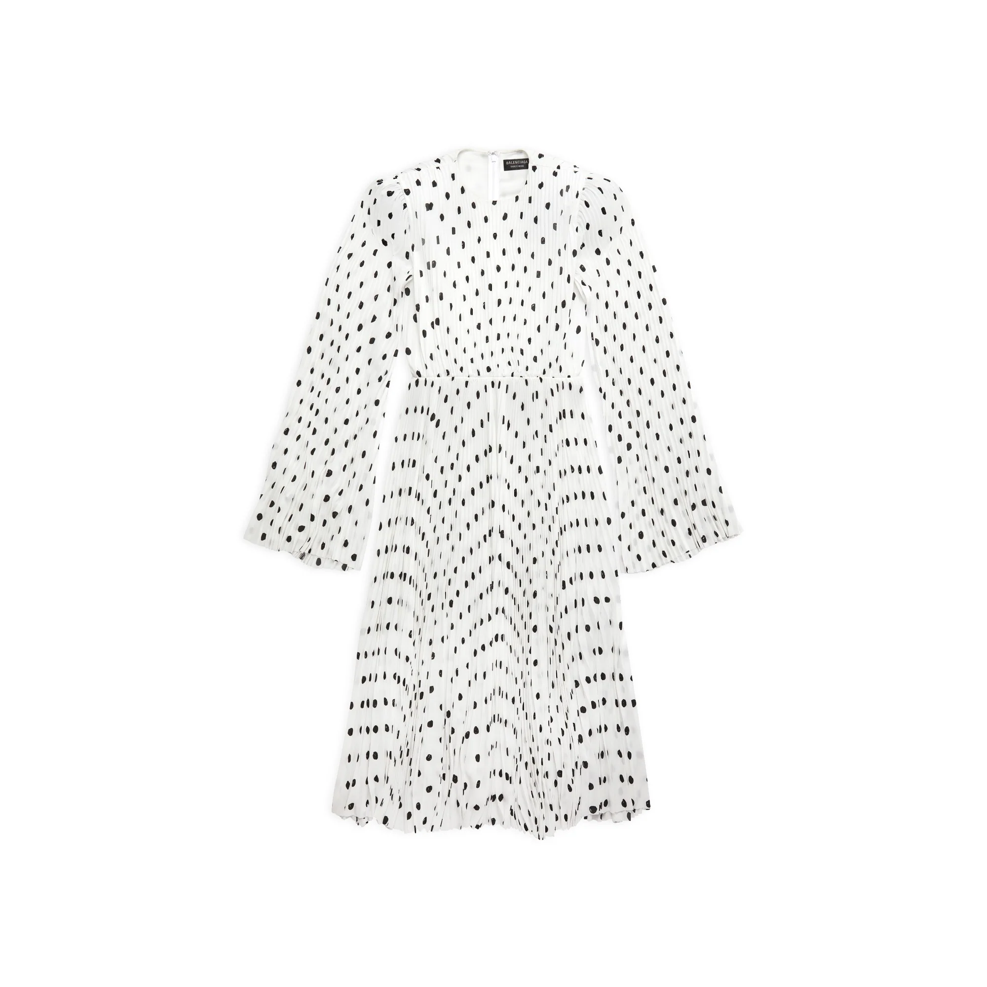 Pleated Dress - White/Black