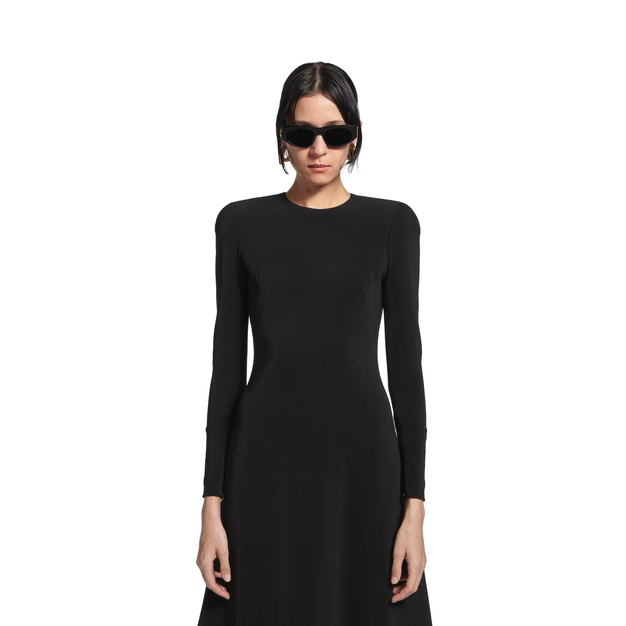 A-Line Crewneck Dress - Black - Image 6