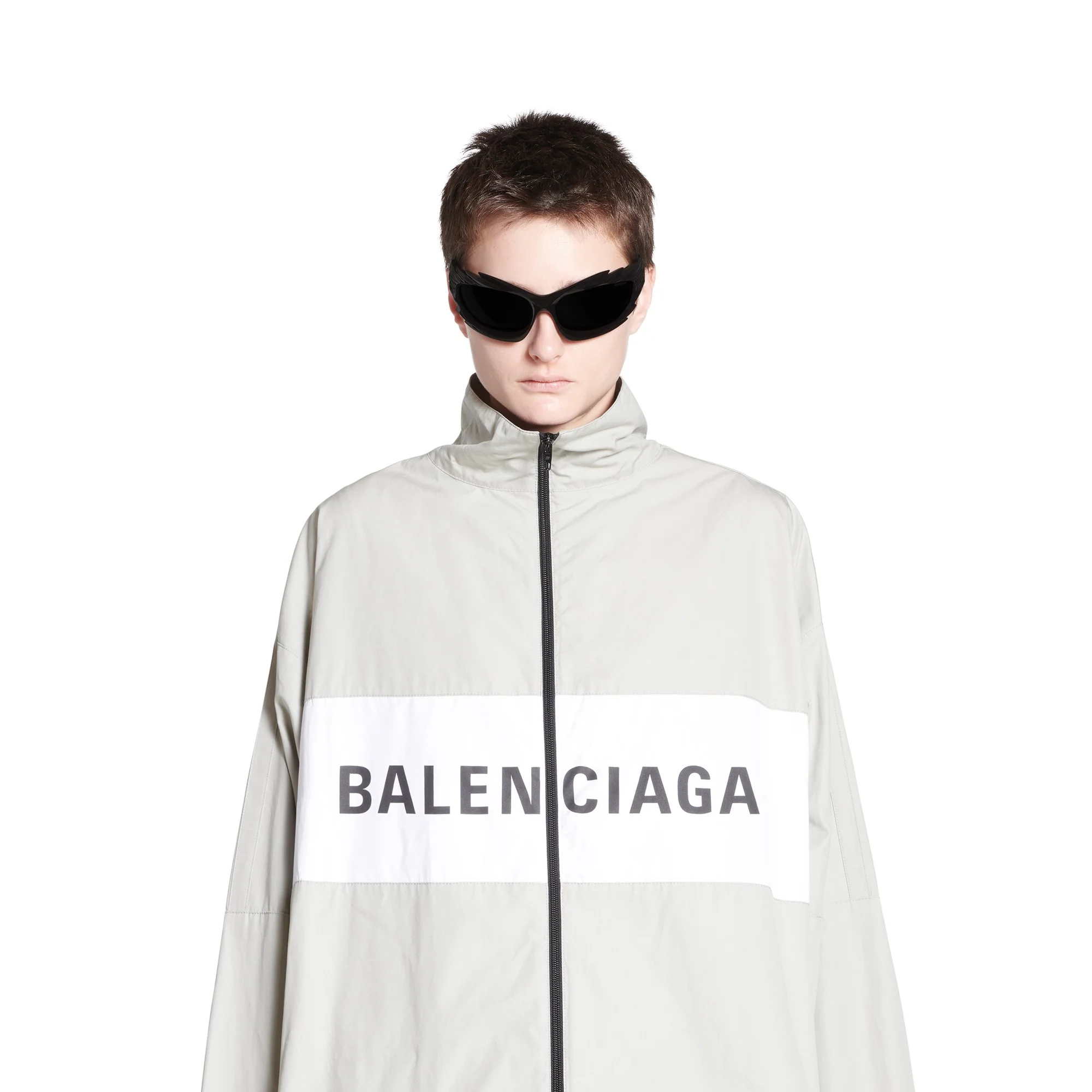 Logo Zip-Up Jacket - Cement Beige - Image 5
