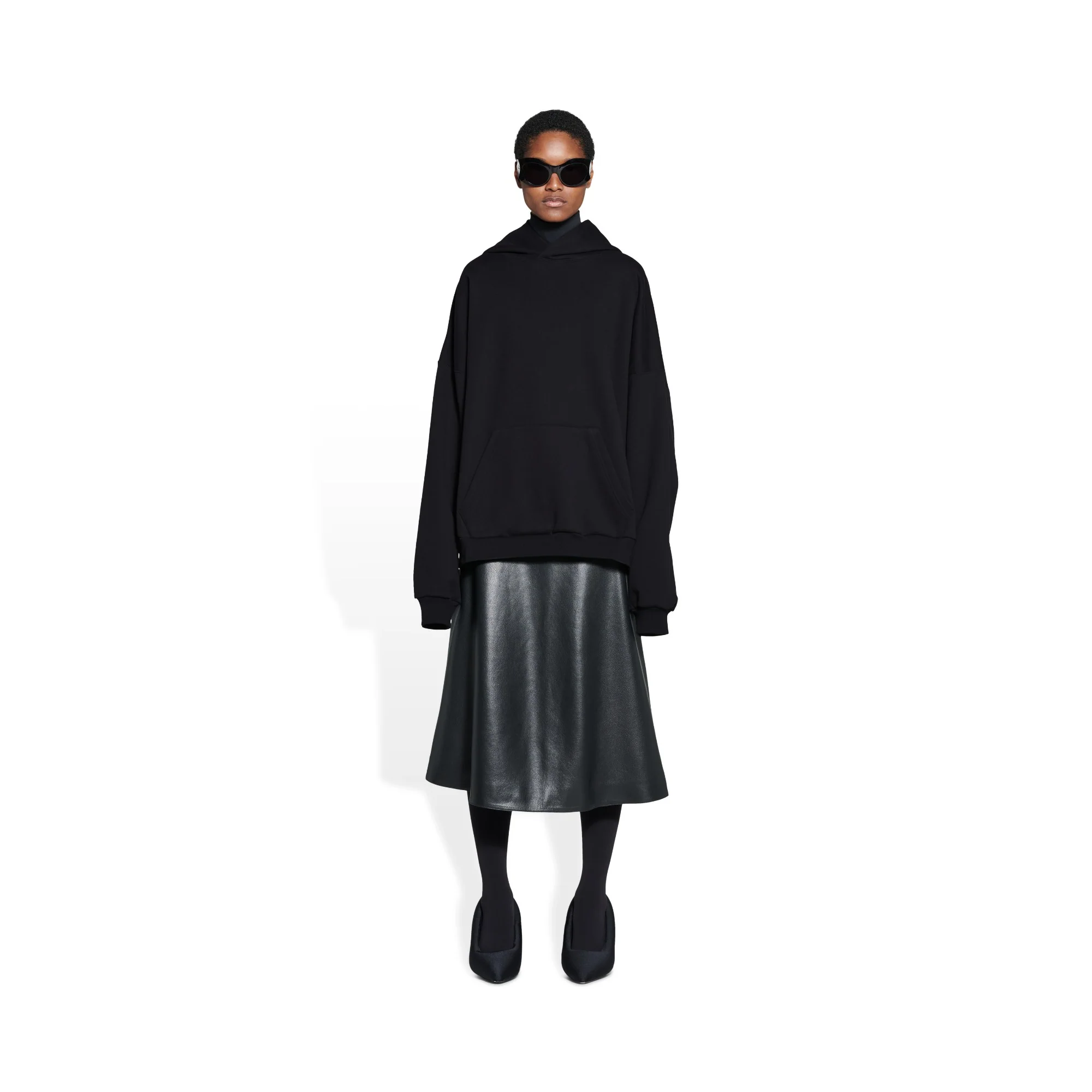 Medium Fit Hoodie - Black/White - Image 3