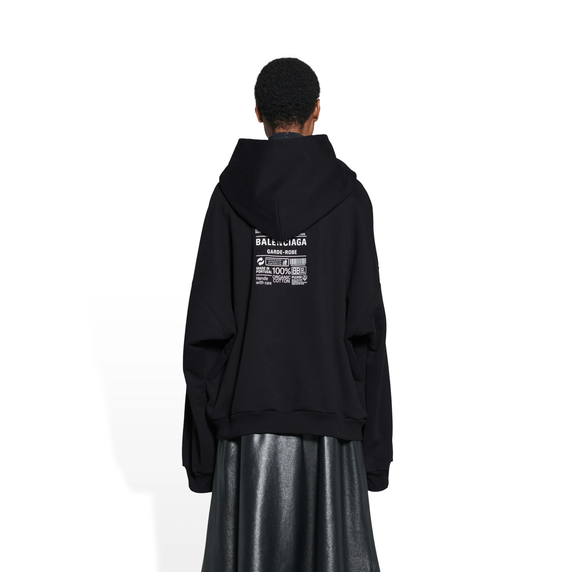 Medium Fit Hoodie - Black/White - Image 4