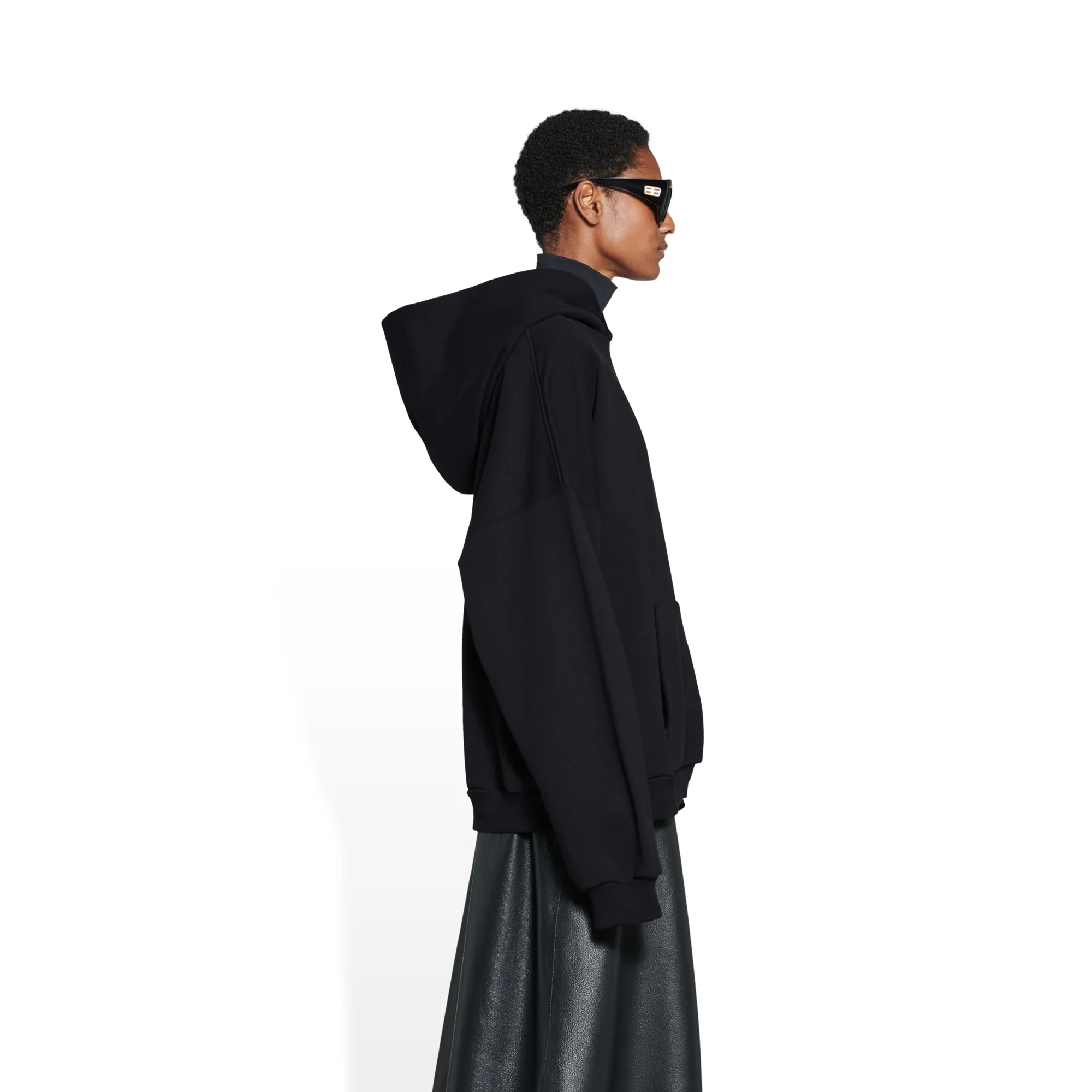 Medium Fit Hoodie - Black/White - Image 5
