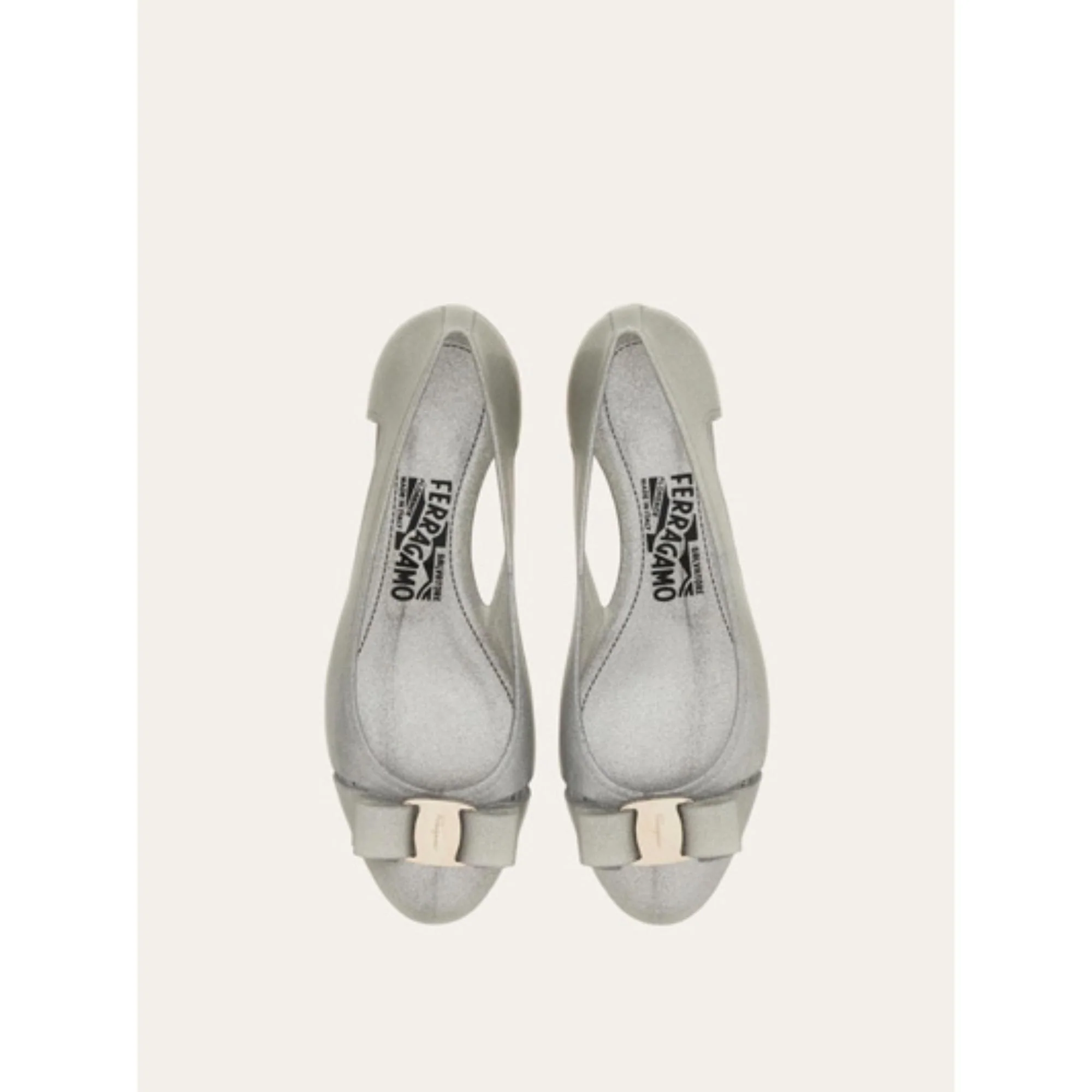 Jelly Ballet Flats with Vara Bow - Silver - Image 2