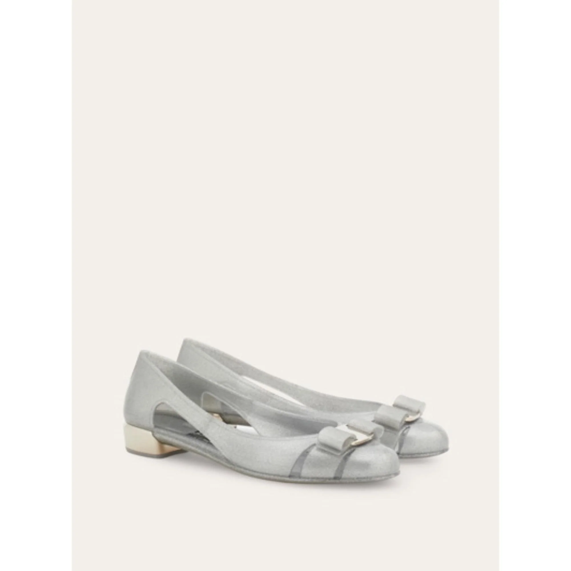 Jelly Ballet Flats with Vara Bow - Silver - Image 3
