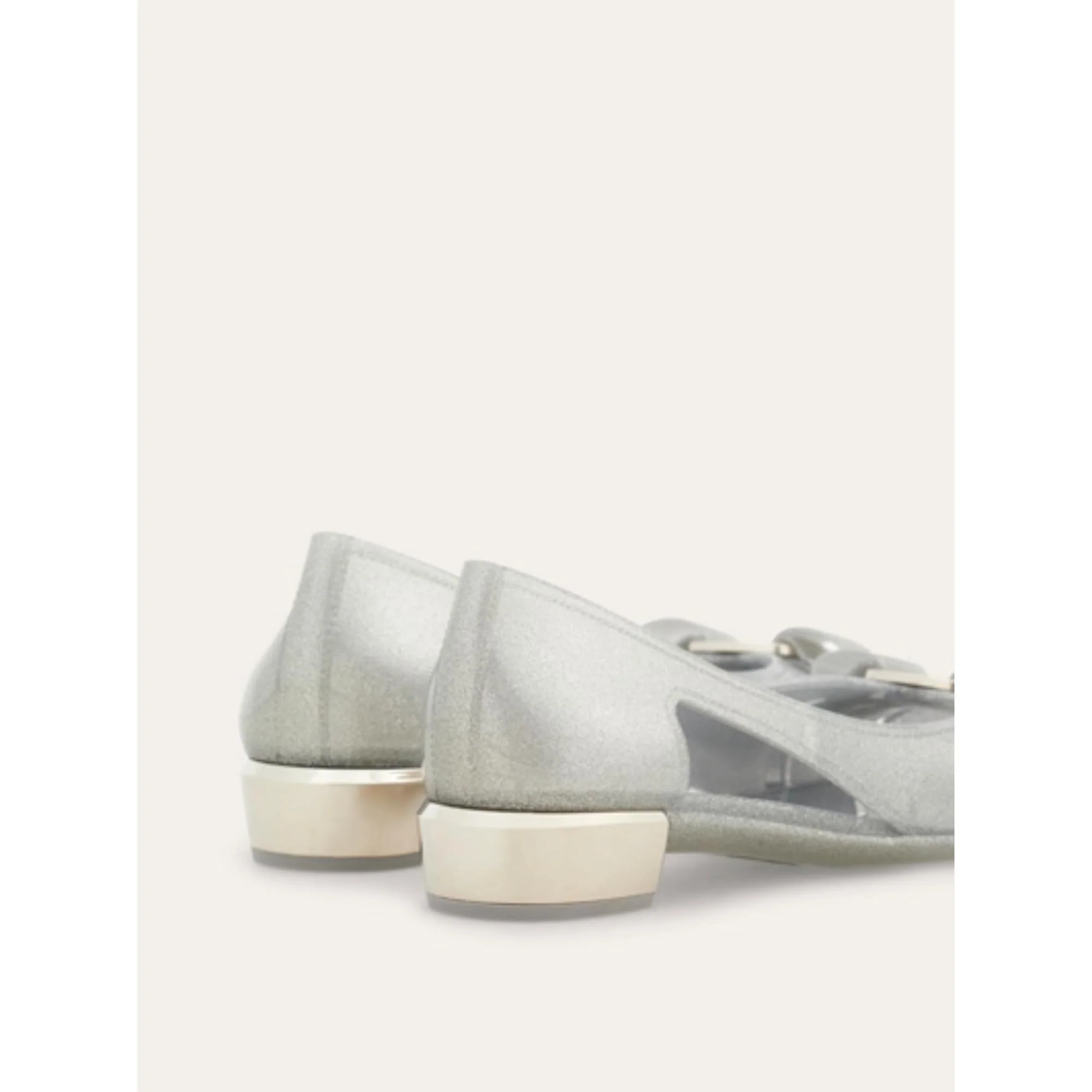 Jelly Ballet Flats with Vara Bow - Silver - Image 5