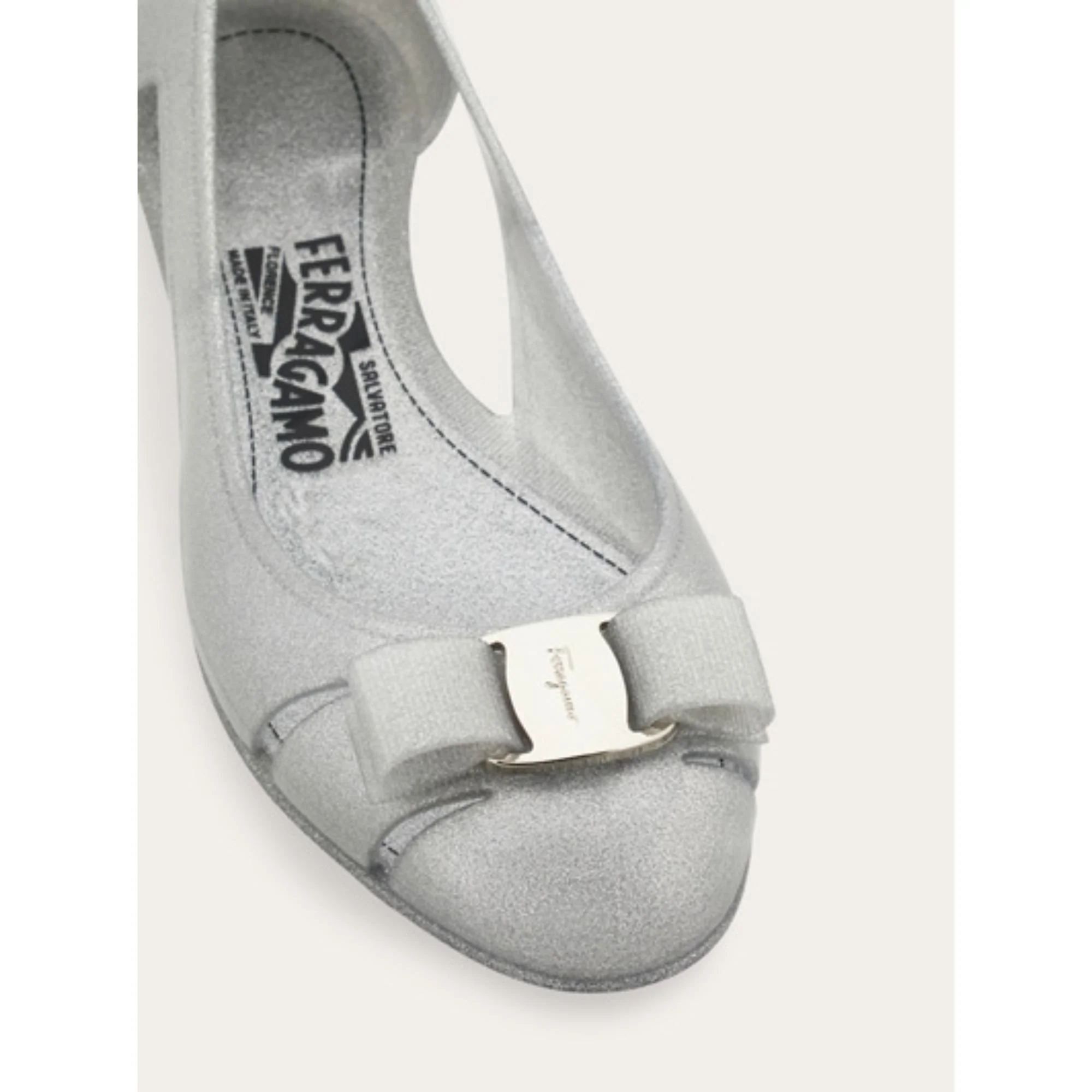 Jelly Ballet Flats with Vara Bow - Silver - Image 6