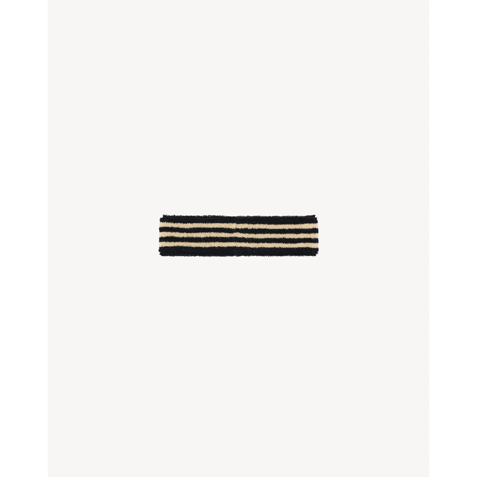 YSL Striped Sponge Headband - Black/Ivory - Image 2