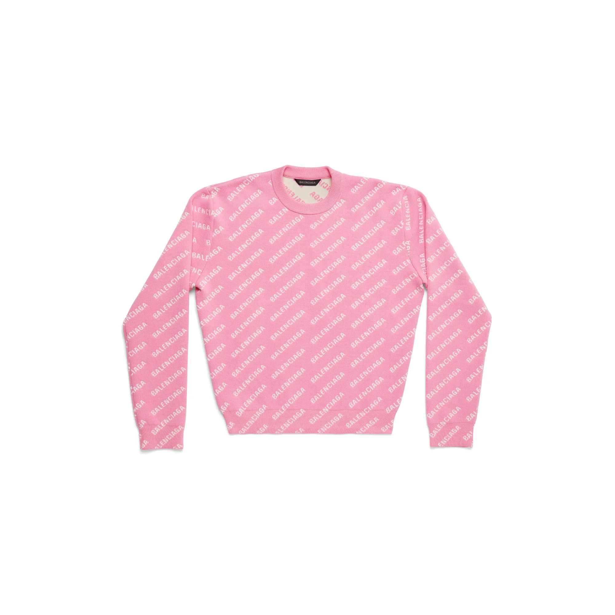 All-Over Crewneck - Pink/White