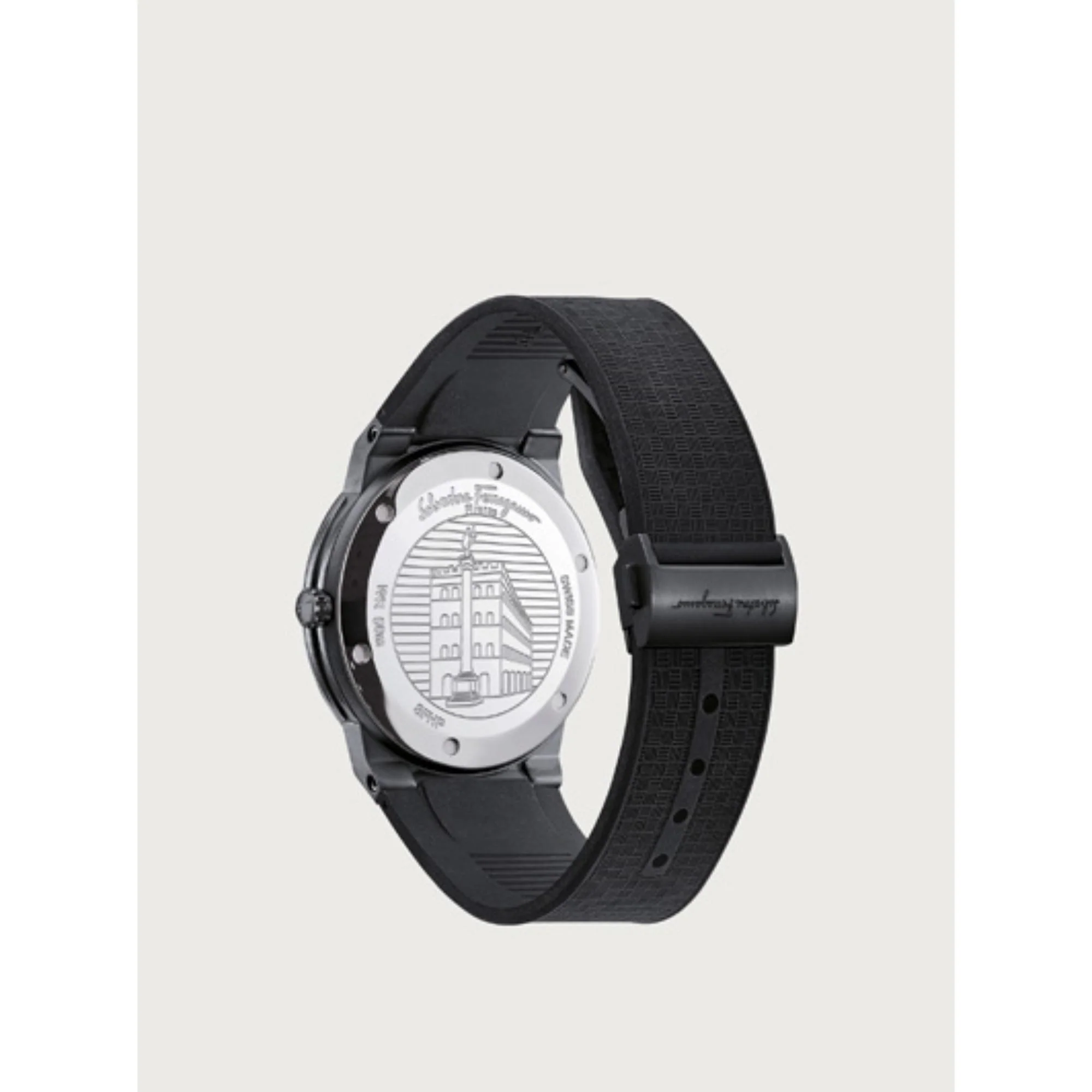 Ferragamo Sapphire 41mm Watch - Black Ip/Black - Image 2