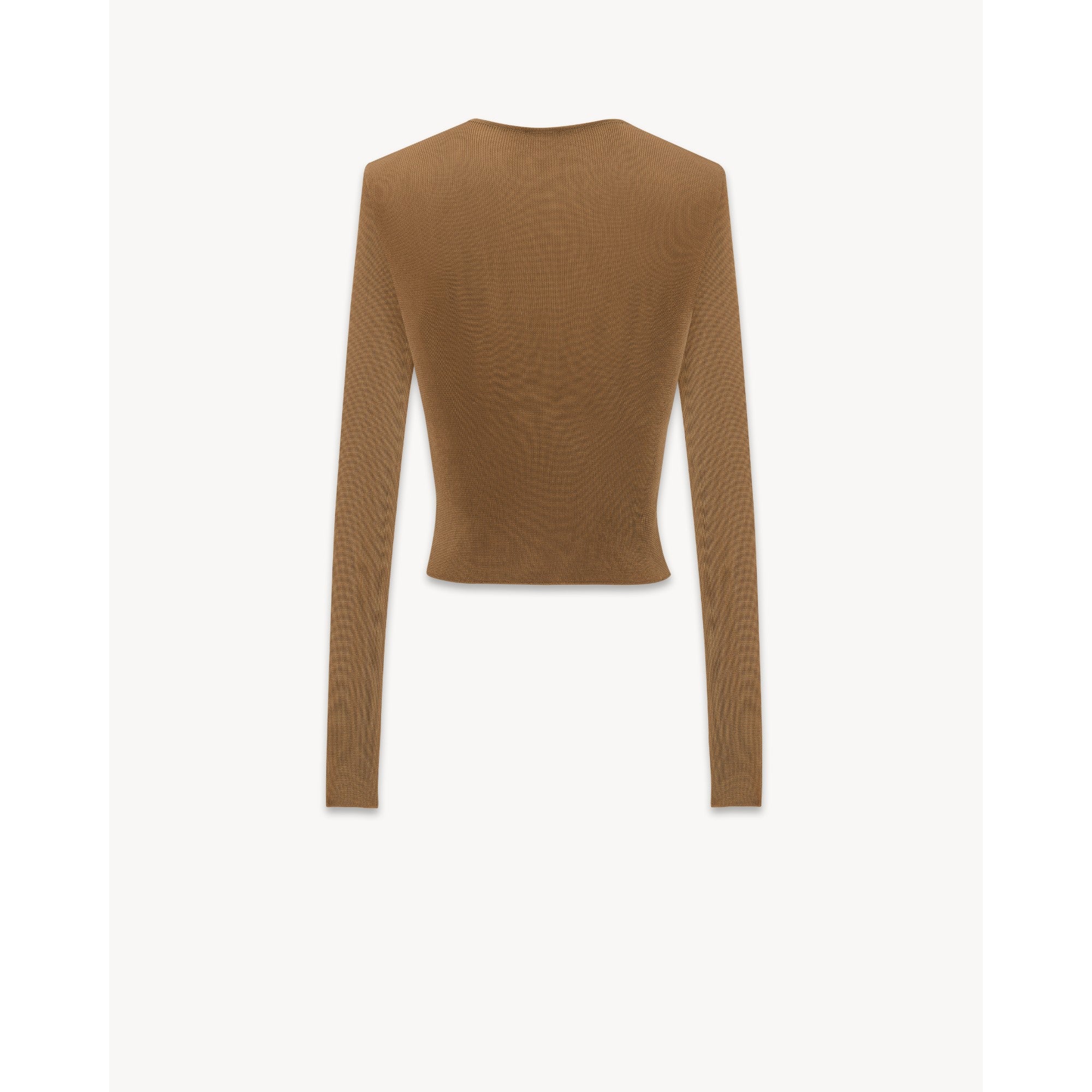 Tricot De Corps Crop Round Collar - Noisette - Image 2