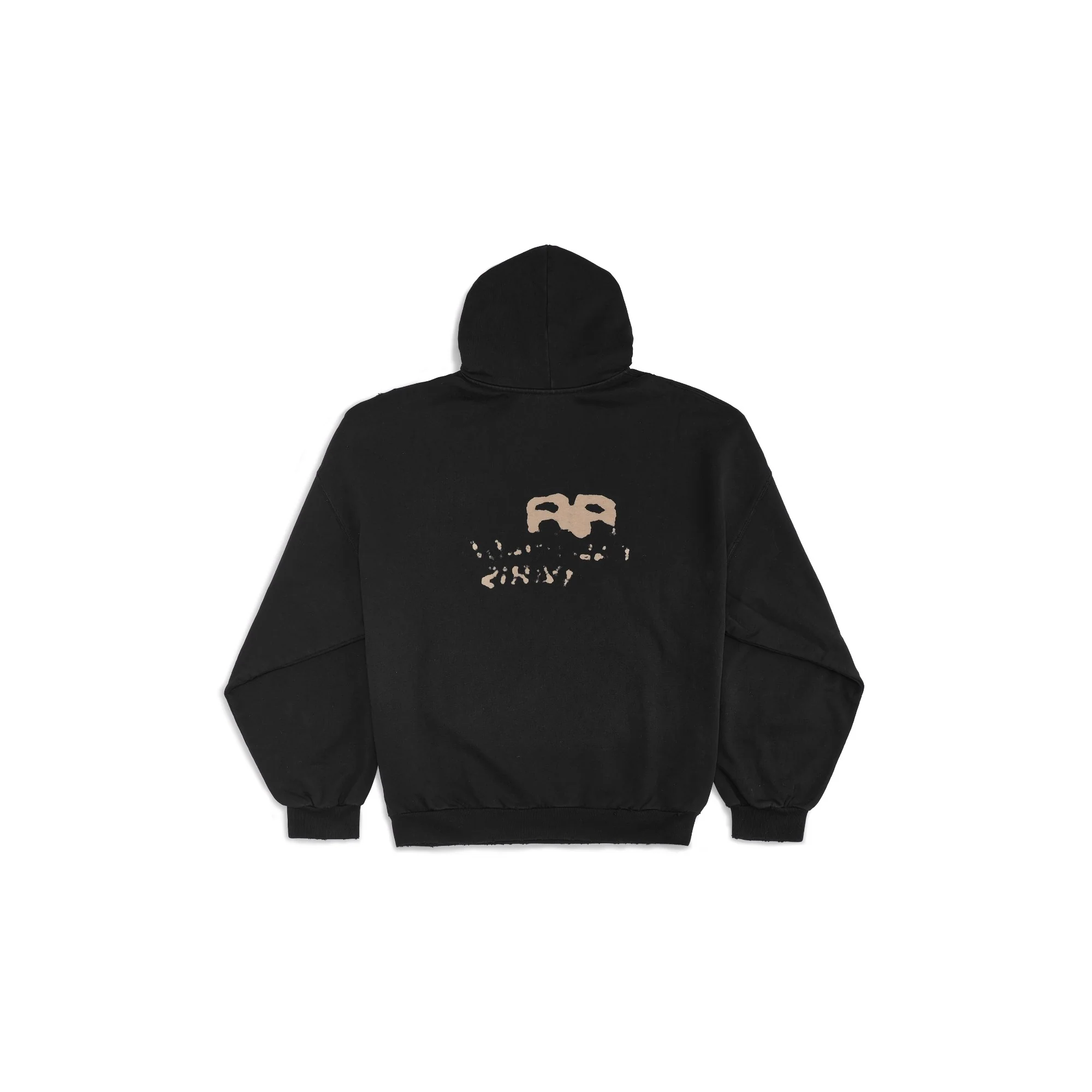 Large Fit Hoodie - Black/Ecru - Image 2