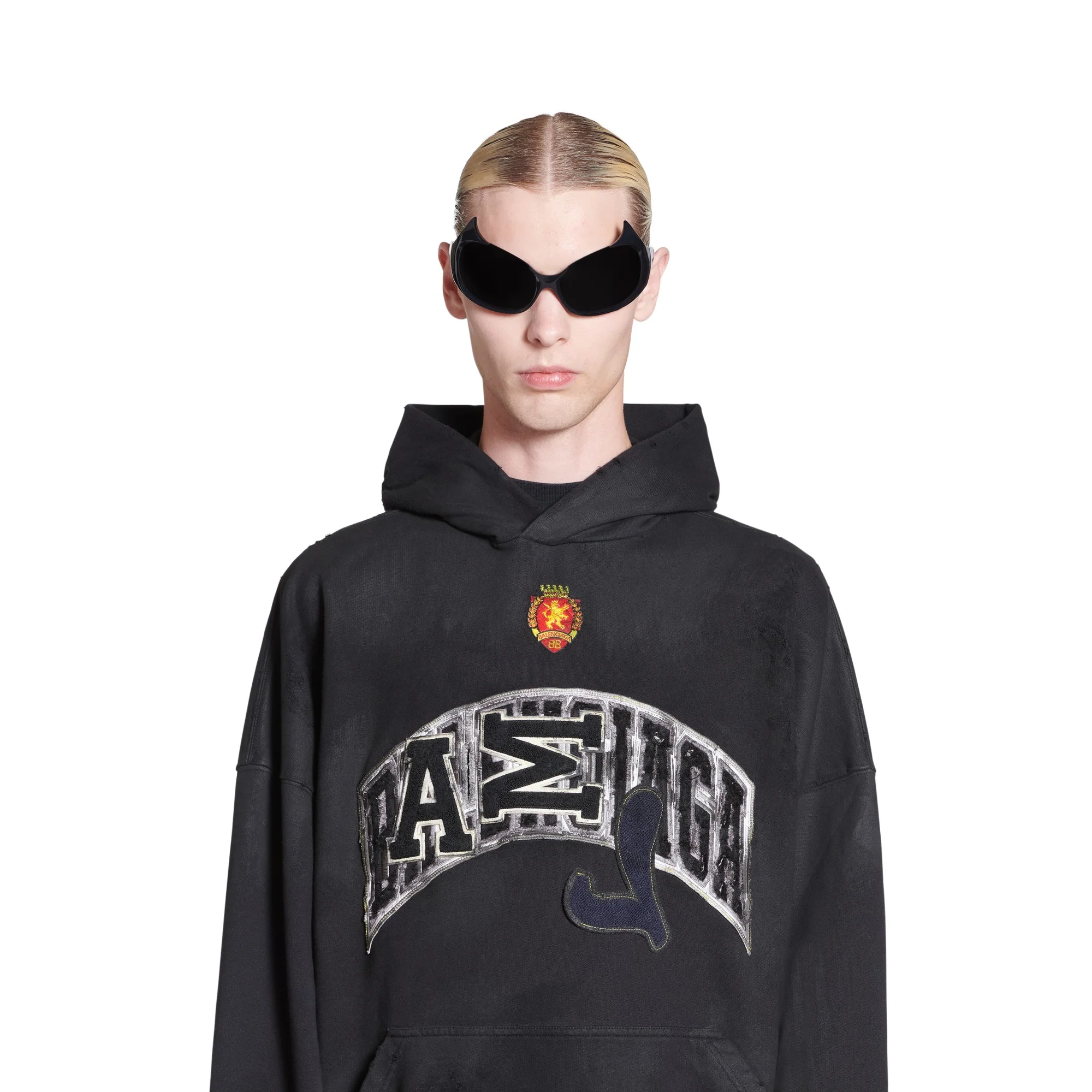 Large Fit Hoodie - Washed Black - Image 3