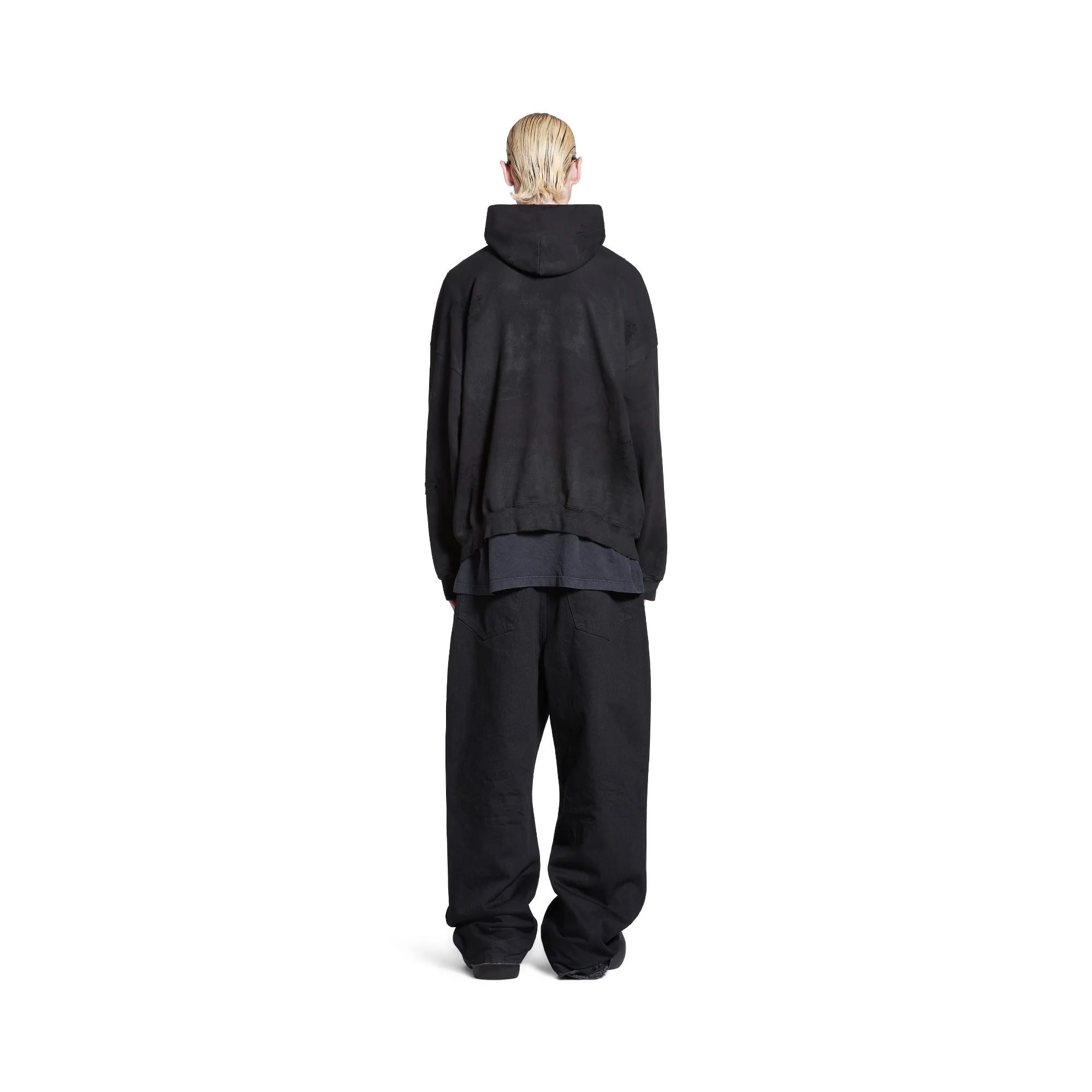 Large Fit Hoodie - Washed Black - Image 5