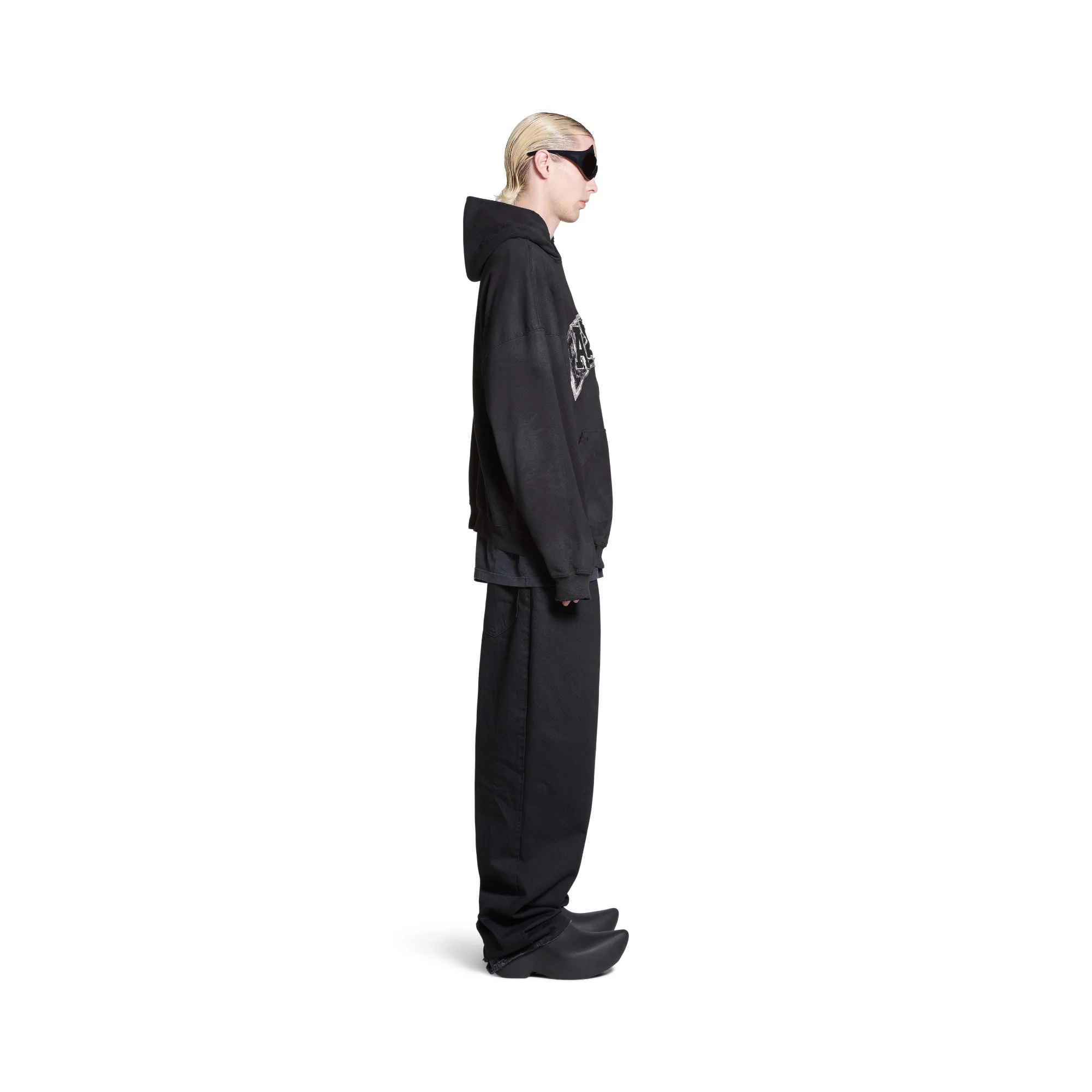 Large Fit Hoodie - Washed Black - Image 6