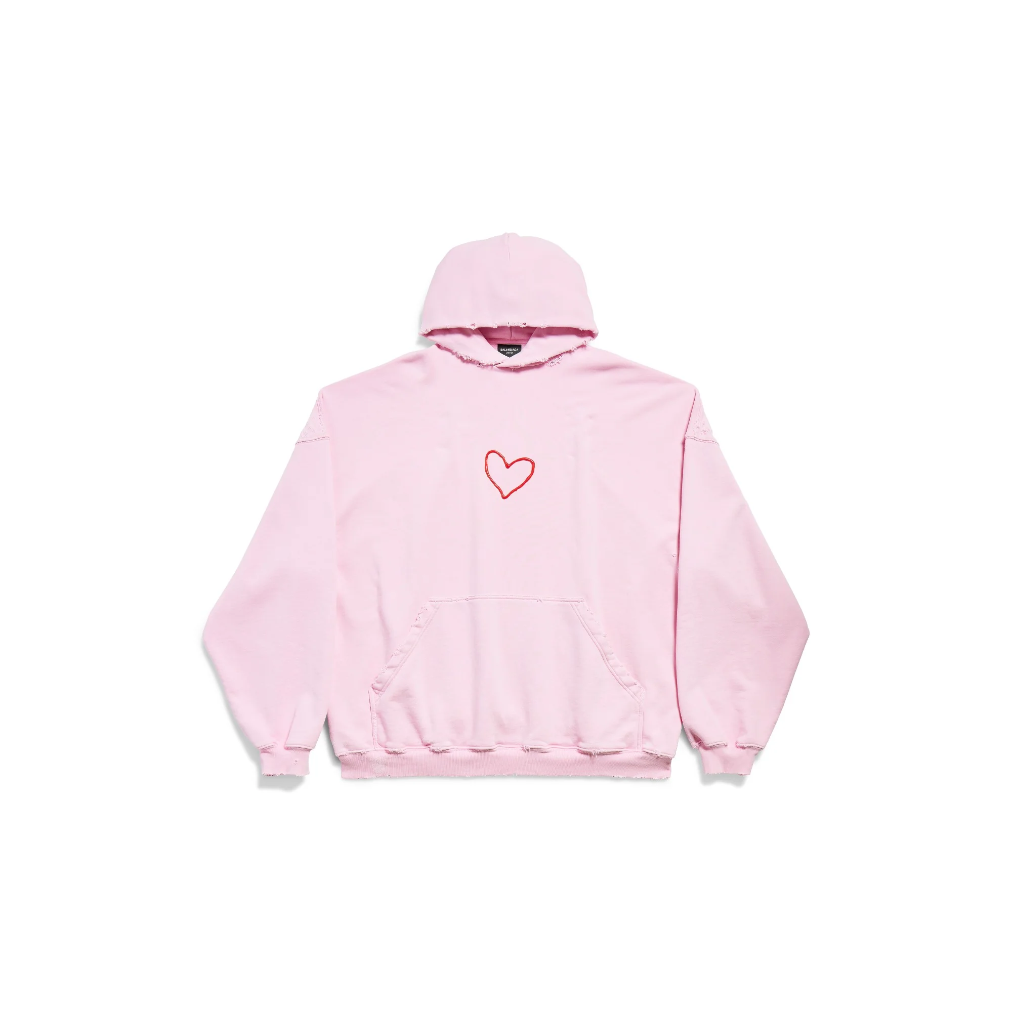 Large Fit Hoodie - Light Pink/Red
