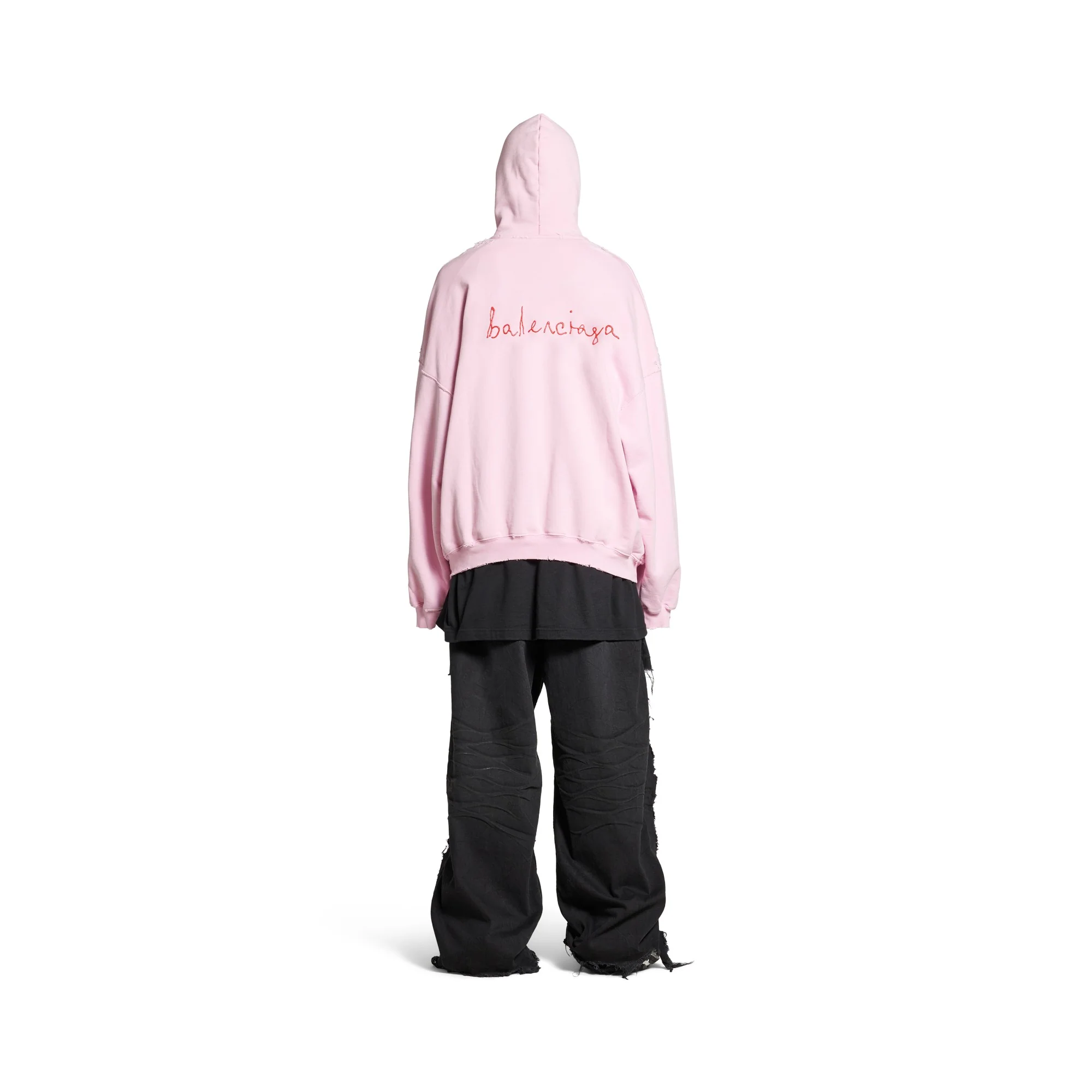 Large Fit Hoodie - Light Pink/Red - Image 5