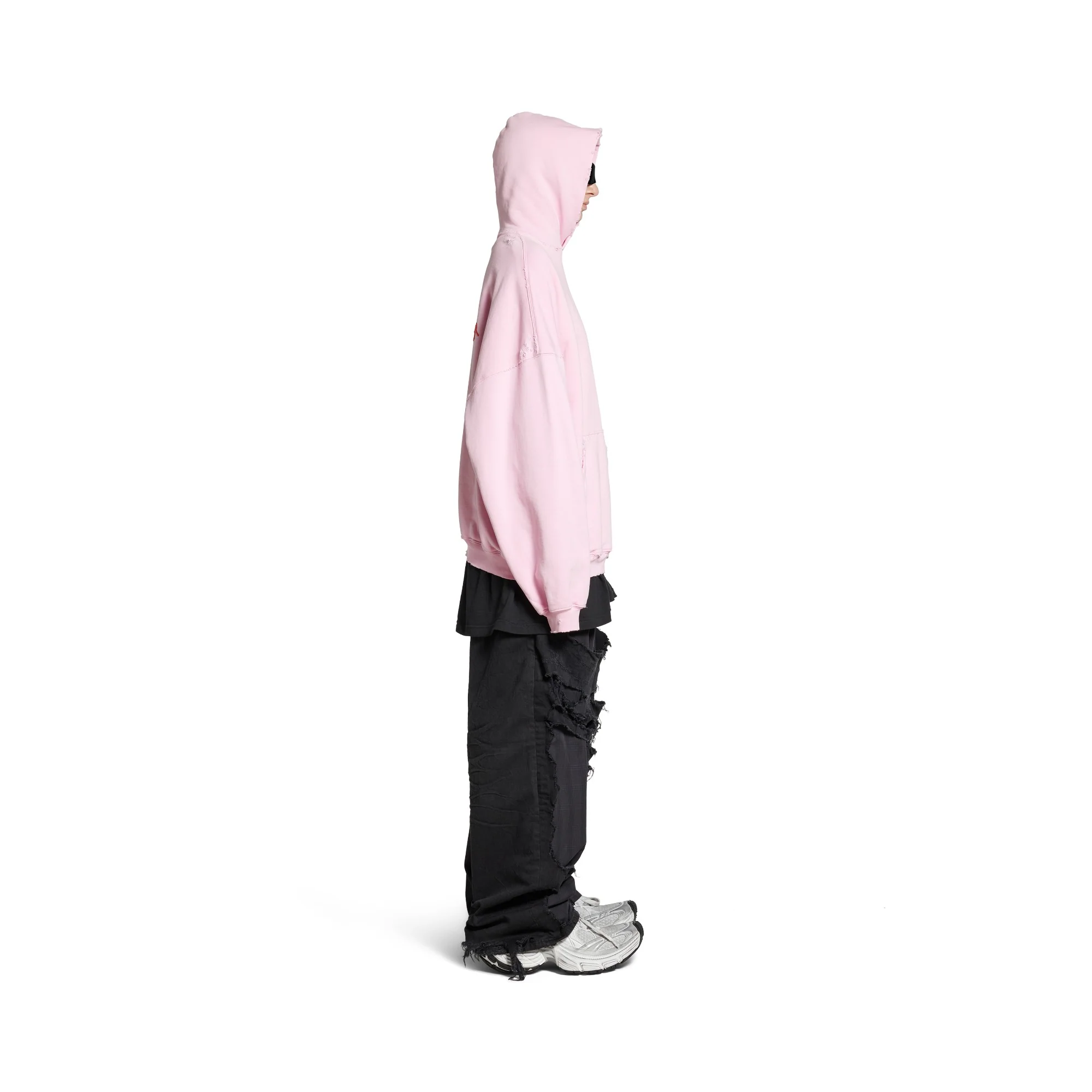 Large Fit Hoodie - Light Pink/Red - Image 6