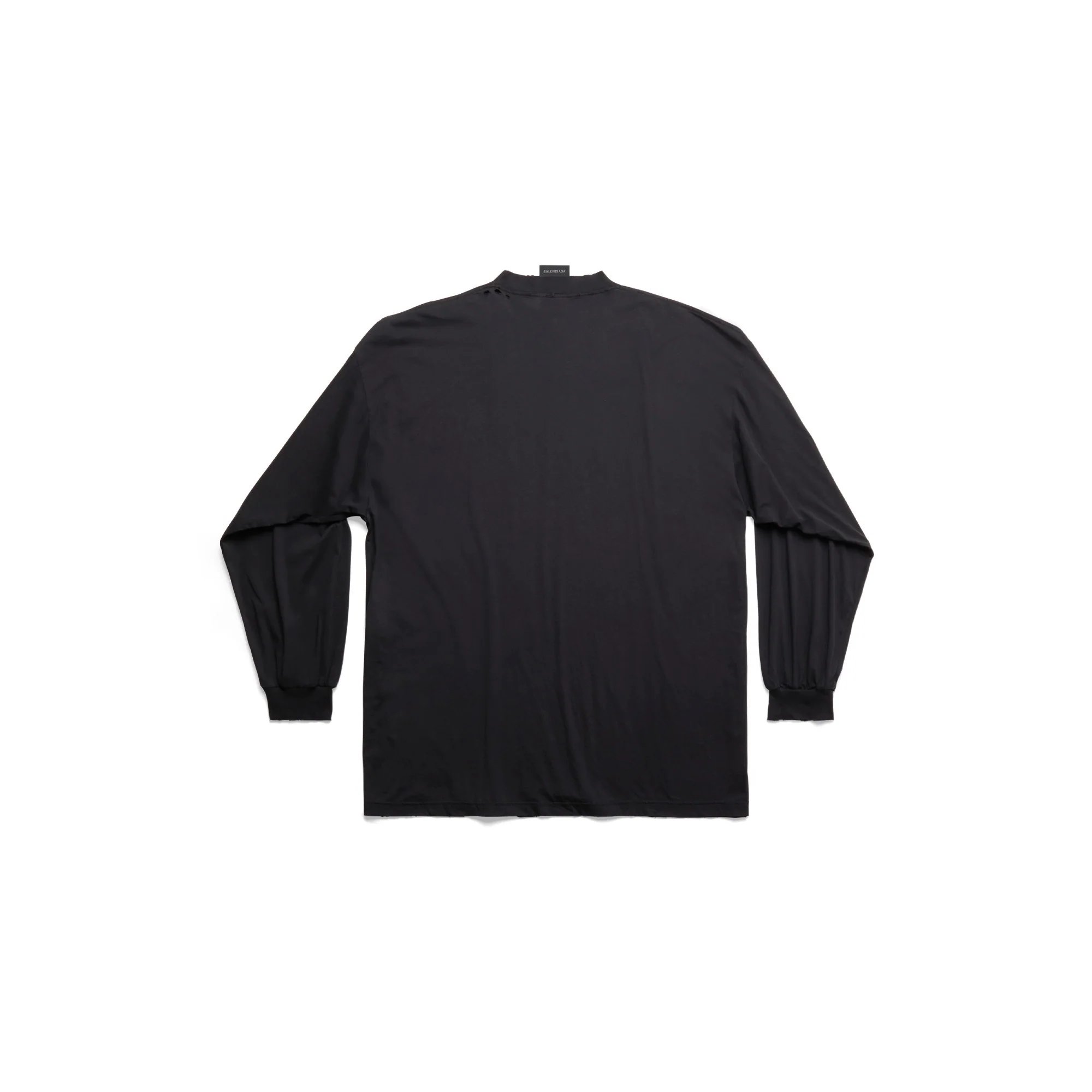 Long Sleeve Large Fit T-Shirt - Washed Black/White - Image 2
