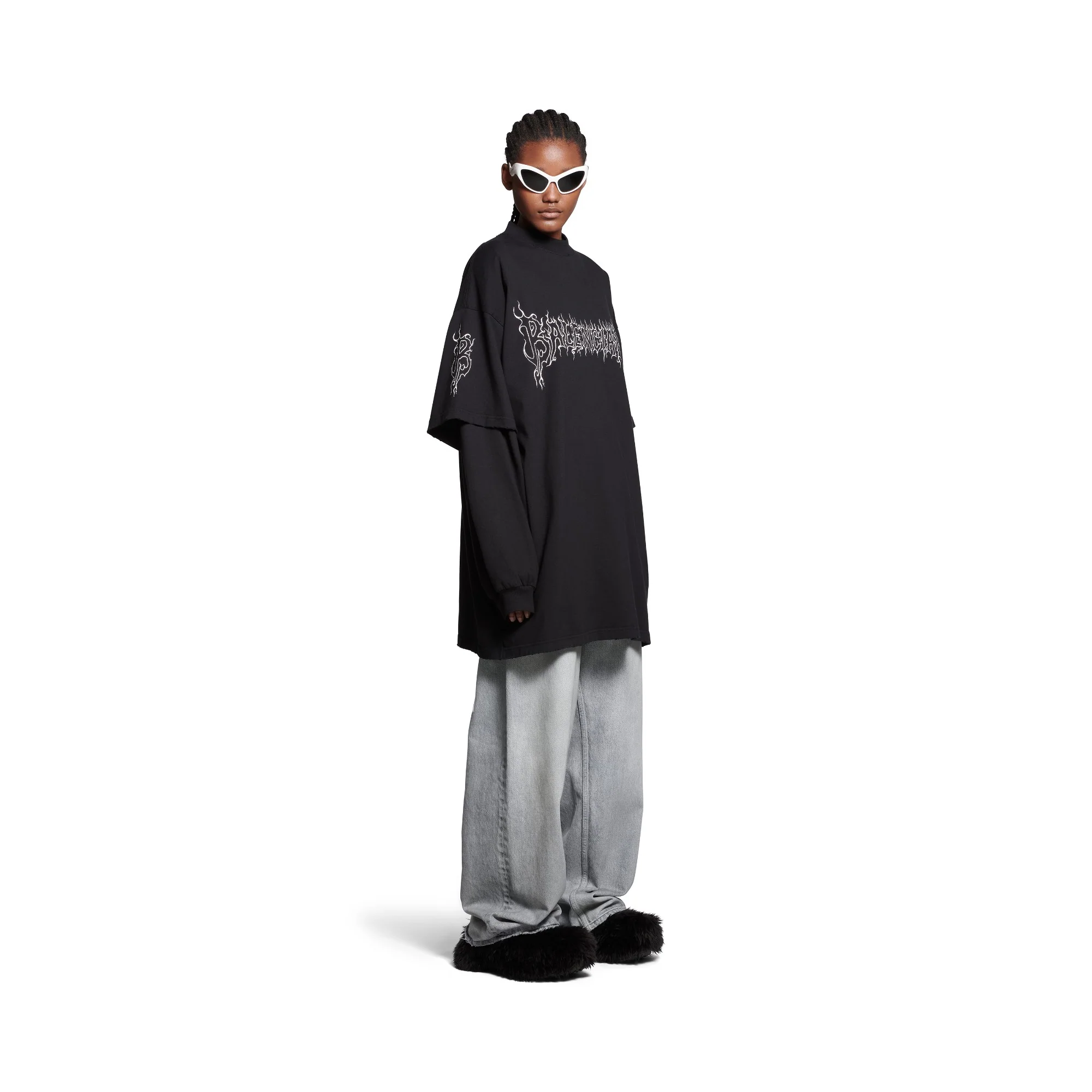 Oversized T-Shirt - Black/White - Image 4