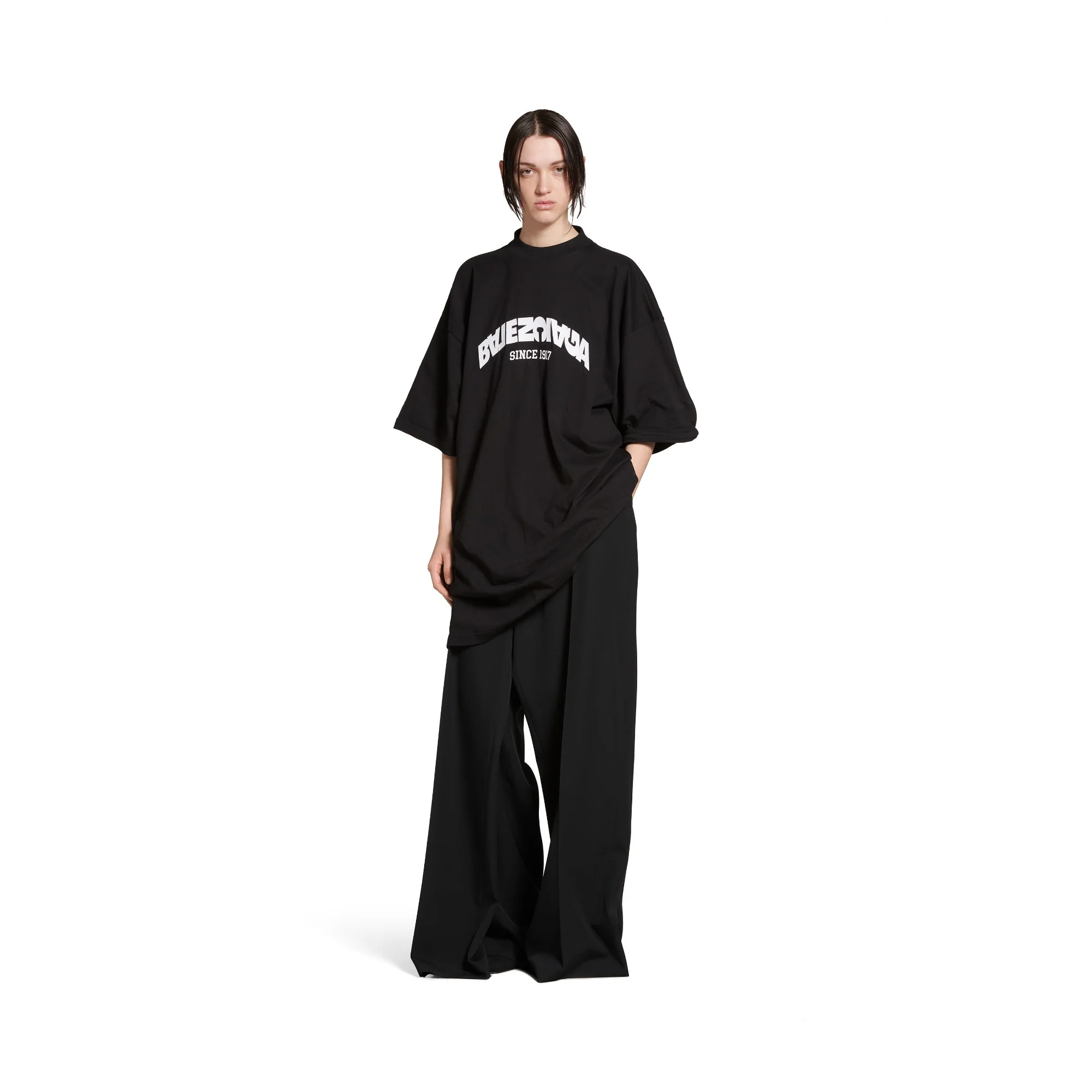 T-Shirt Dress - Black/White - Image 3
