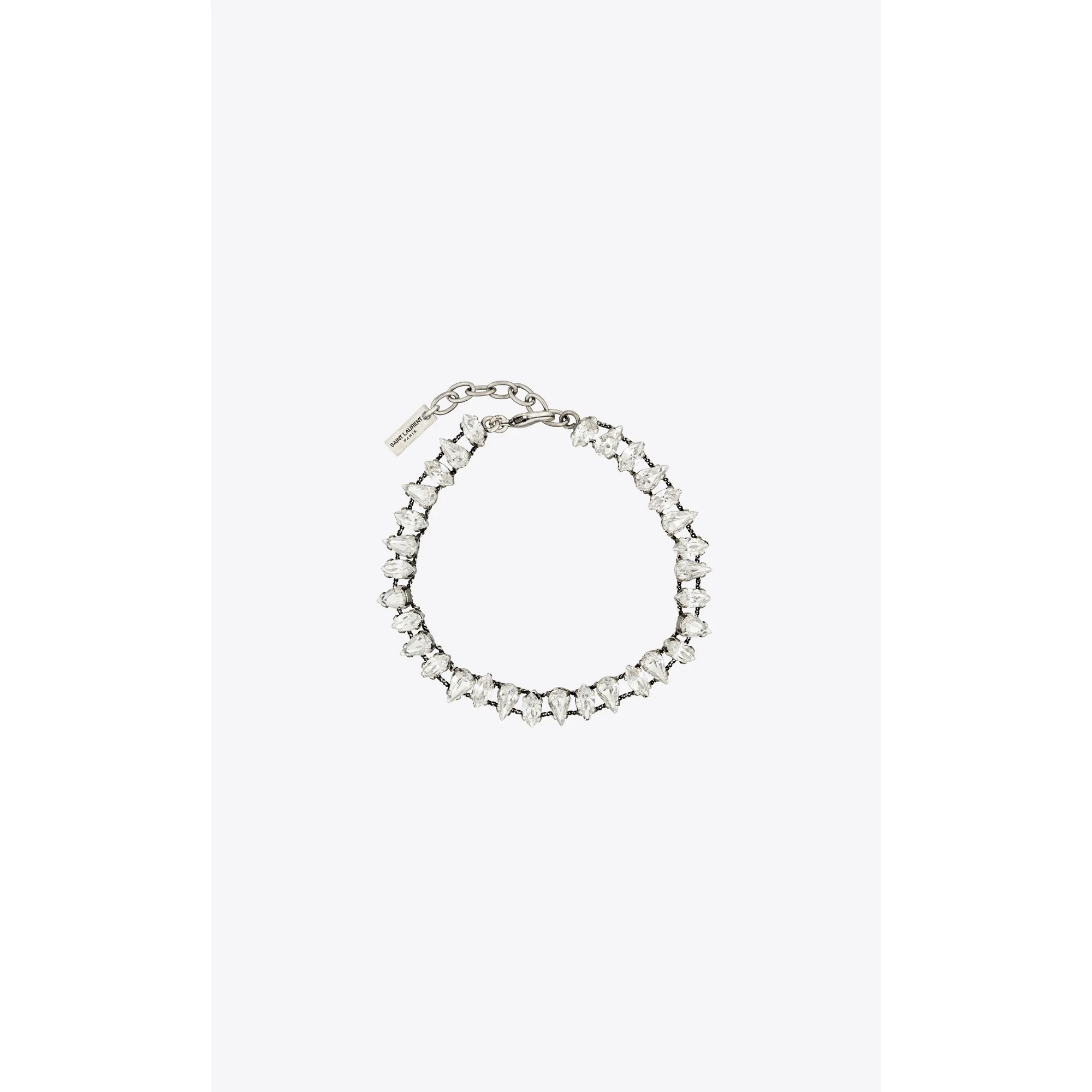 Pear Rhinestone Bracelet - Argent Oxyde/Crystal