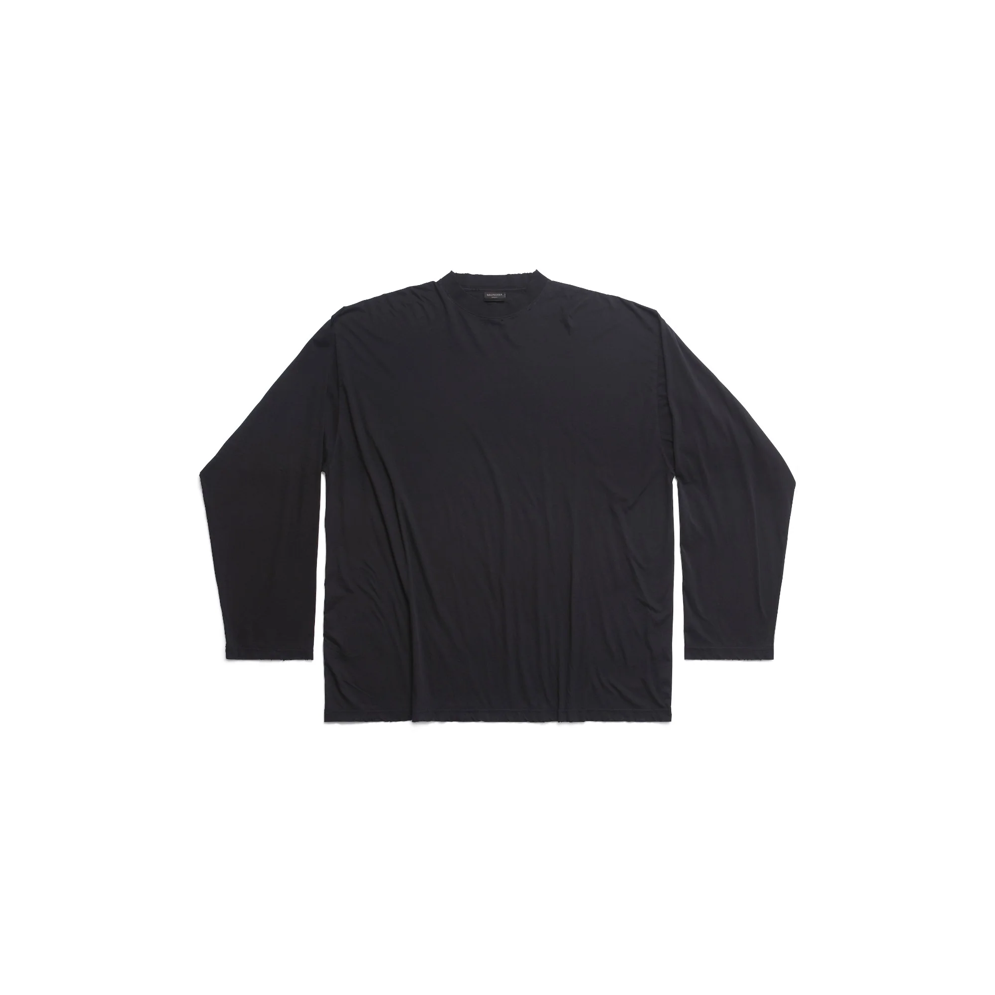 Long Sleeve Oversized T-Shirt - Washed Black/White